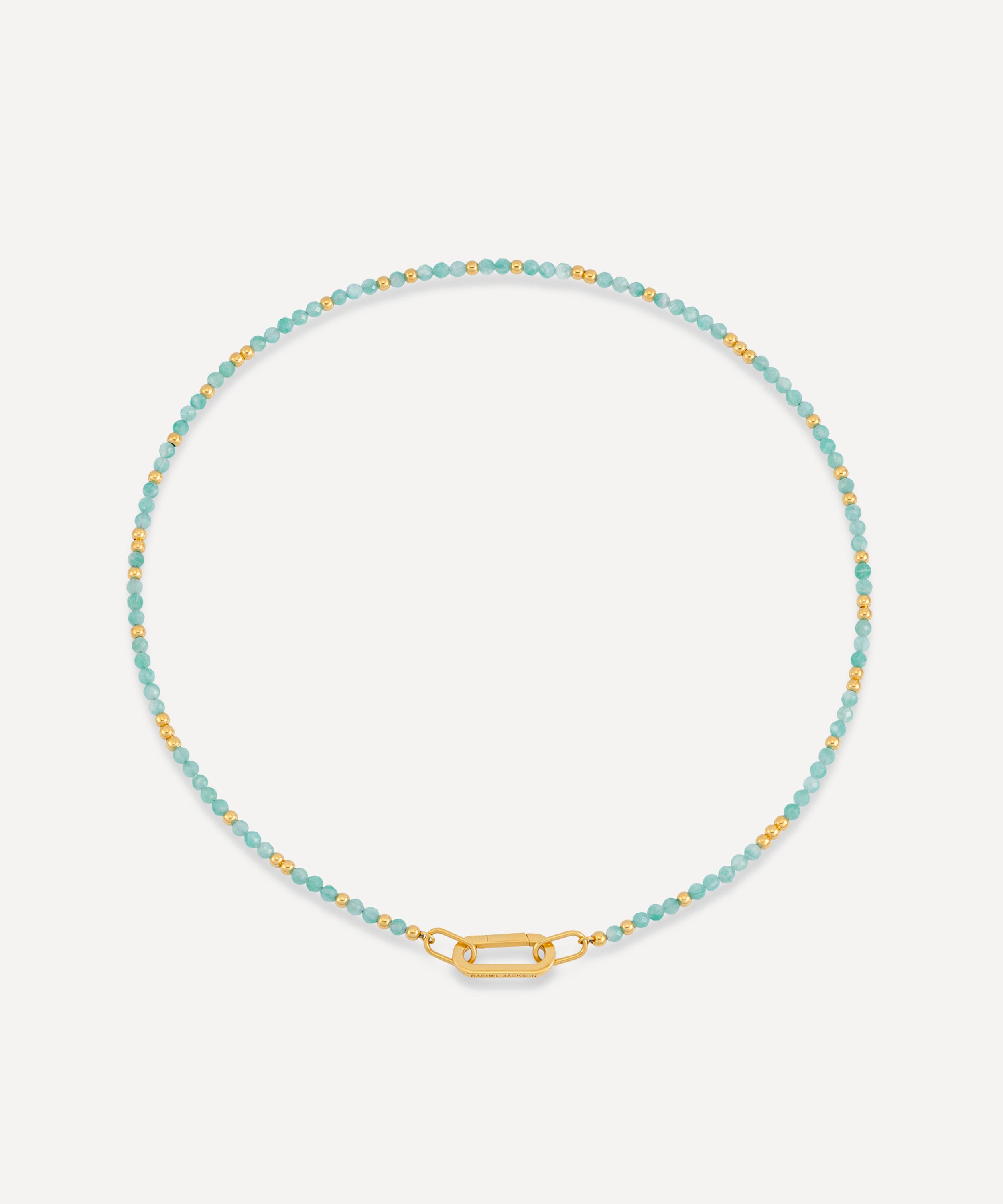 Rachel Jackson - 18ct Gold-Plated Tranquillity Aquamarine Beaded Necklace