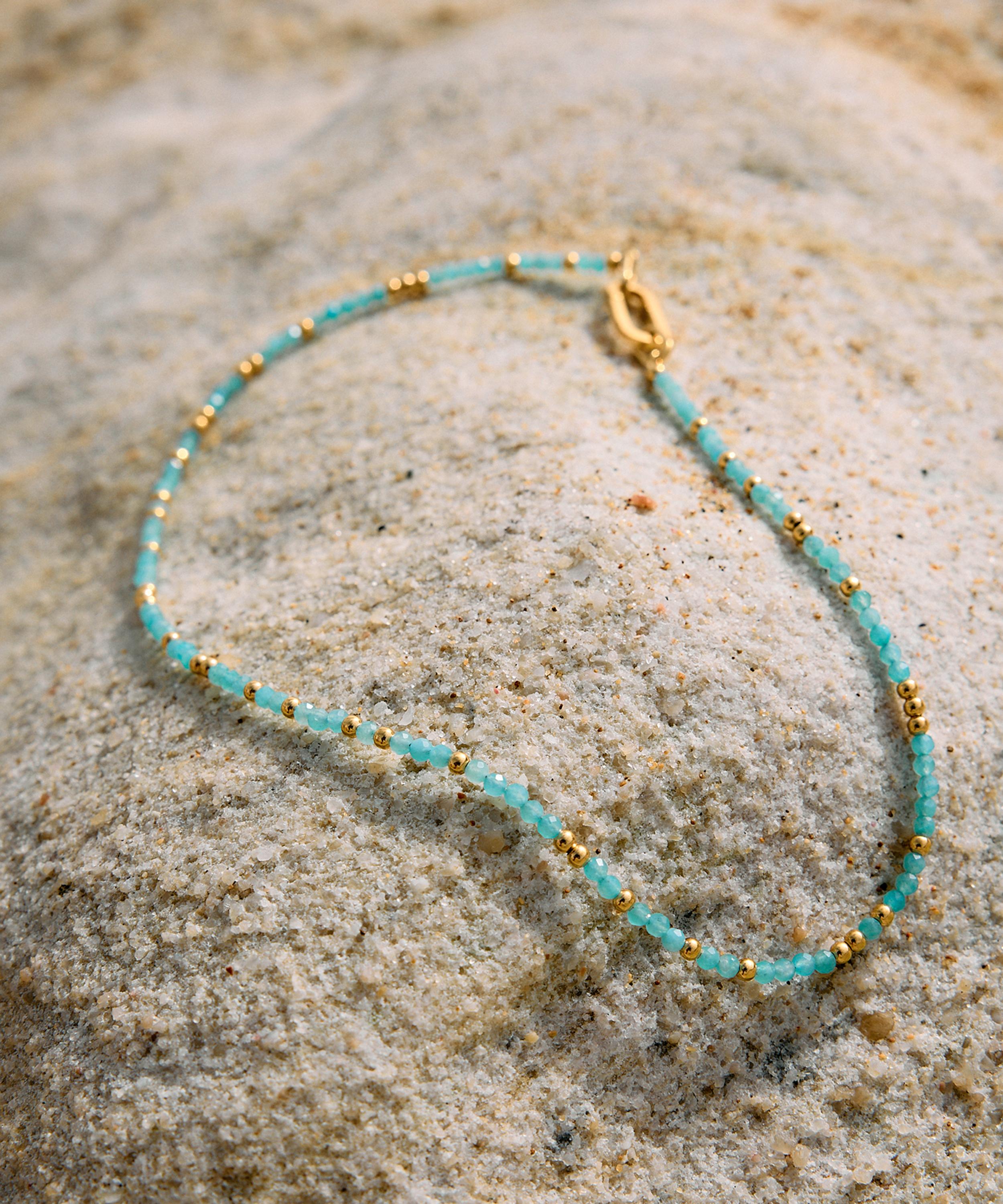 Rachel Jackson - 18ct Gold-Plated Tranquillity Aquamarine Beaded Necklace image number 3