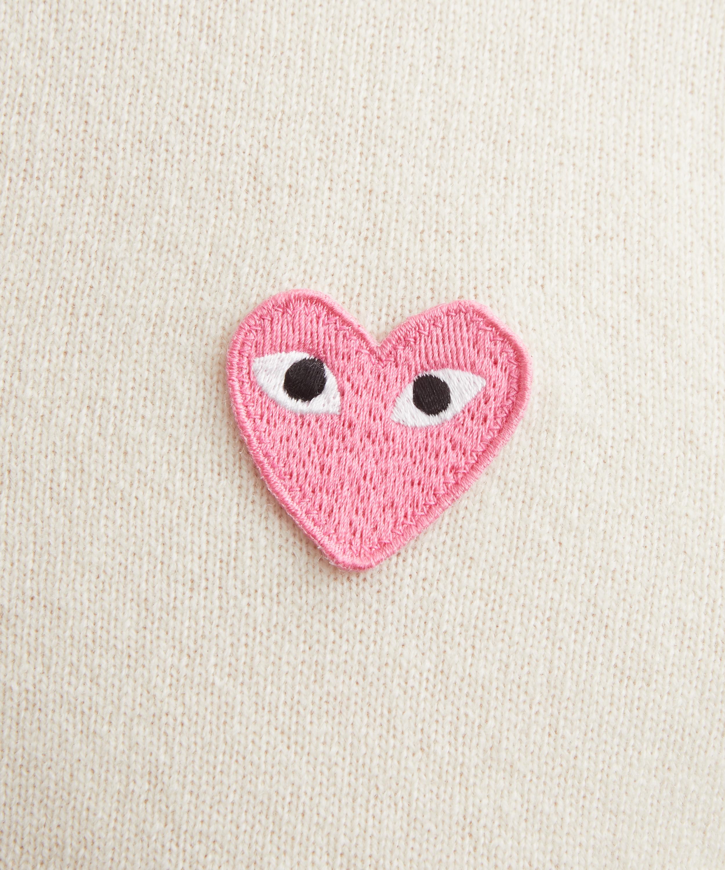 Comme des Gar&ccedil;ons Play - Small Pink Heart Round Neck Cardigan image number 4