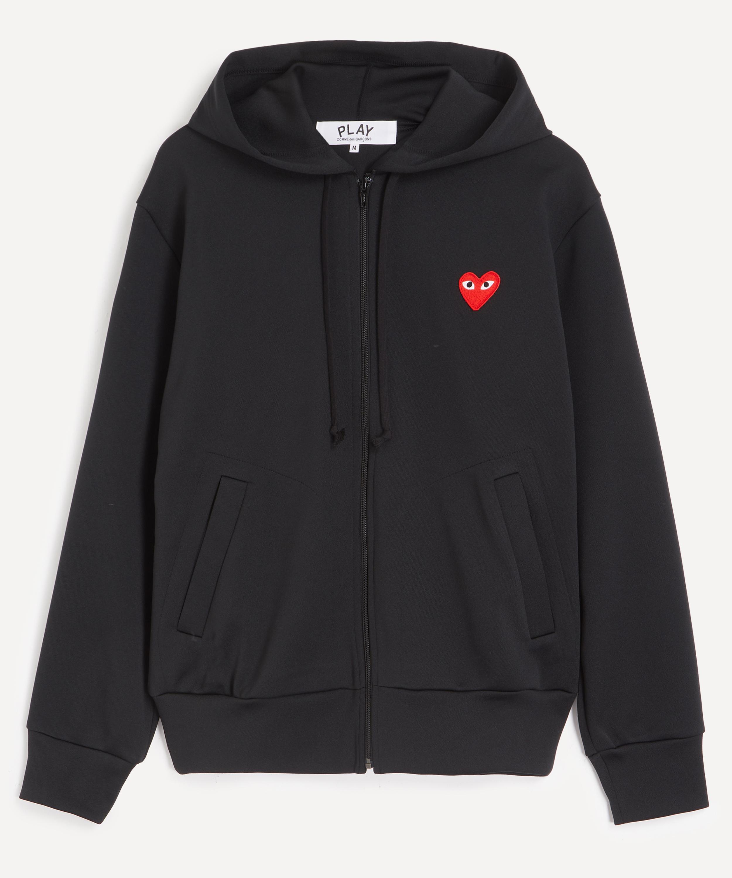 Comme Des Gar&ccedil;ons - Black Small Heart Zip-Up Sweatshirt image number 0