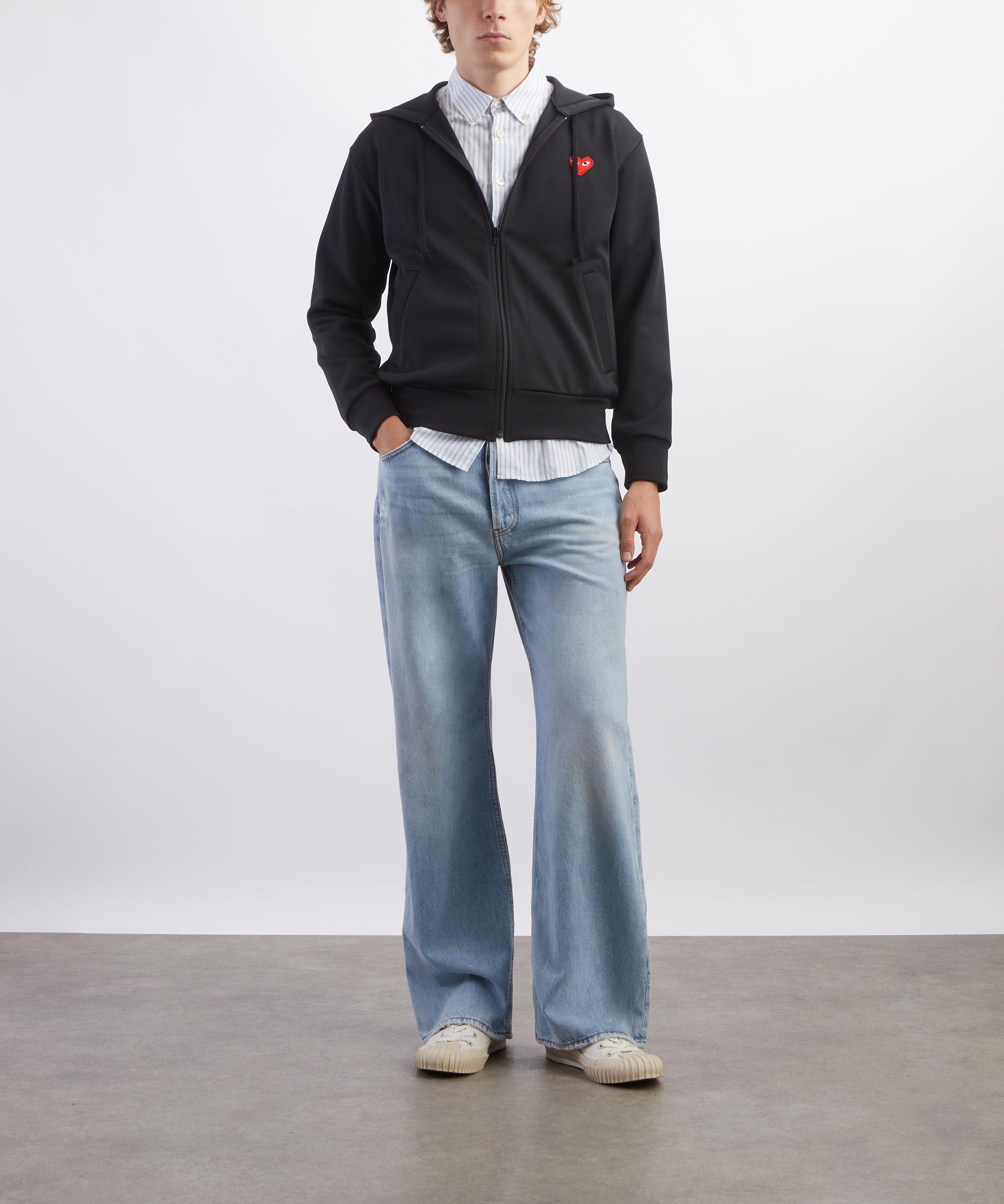 Comme Des Gar&ccedil;ons - Black Small Heart Zip-Up Sweatshirt image number 1