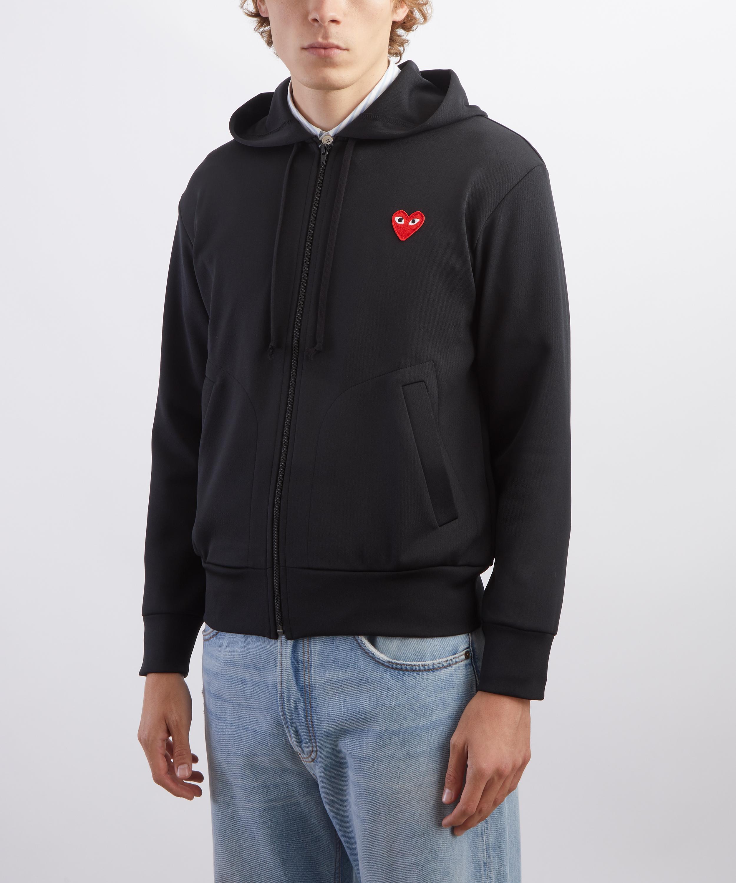 Comme Des Gar&ccedil;ons - Black Small Heart Zip-Up Sweatshirt image number 2