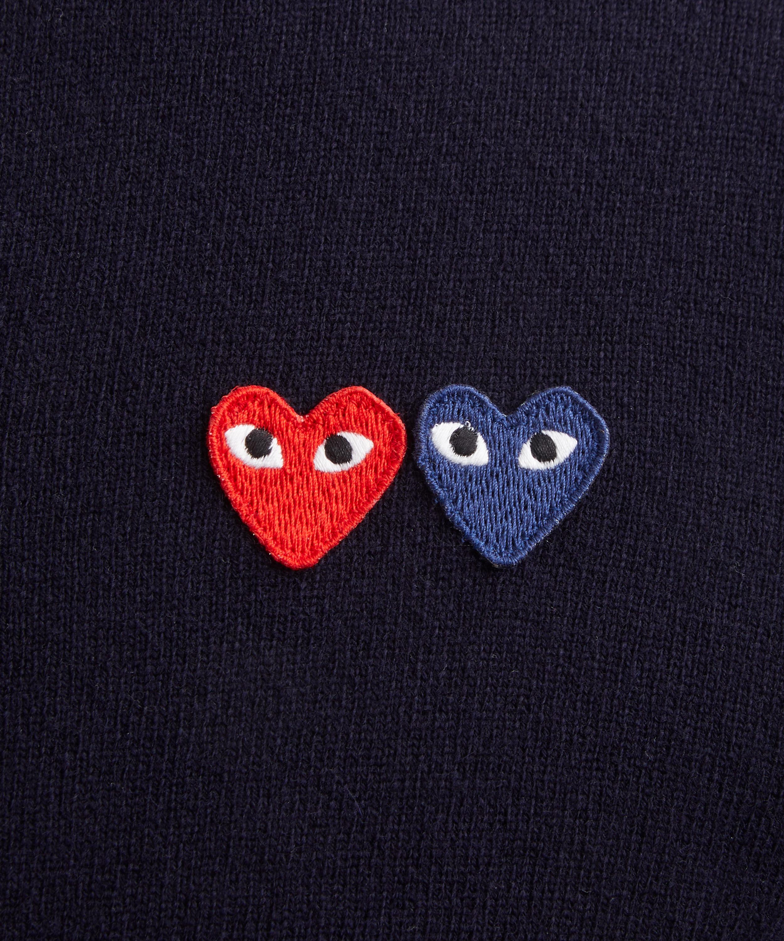 Comme Des Gar&ccedil;ons - Navy Round-Neck Double Emblem Wool Cardigan image number 4