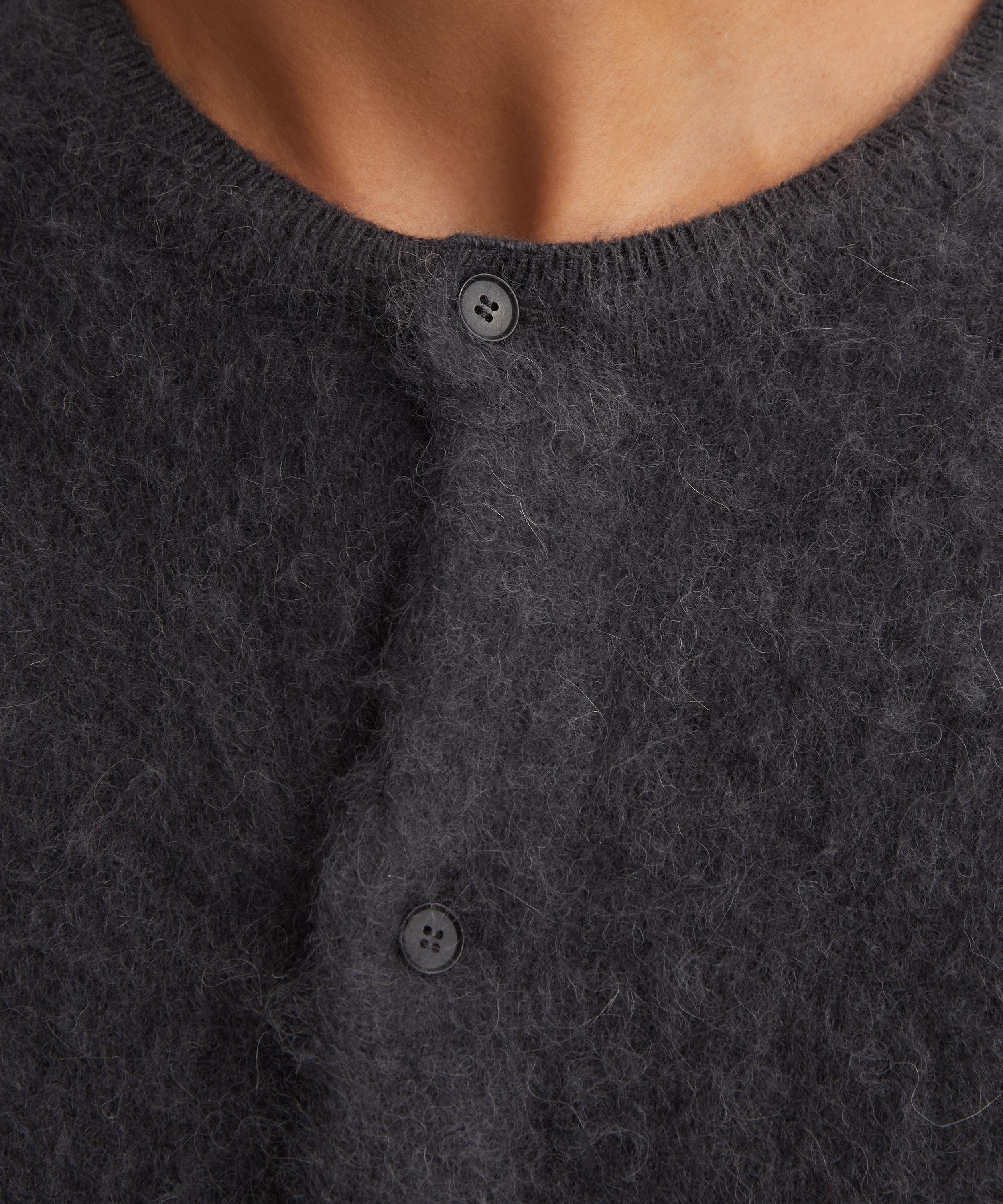 Auralee - Dark Grey Garment-Dyed Baby Alpaca Fur Knit Cardigan image number 4