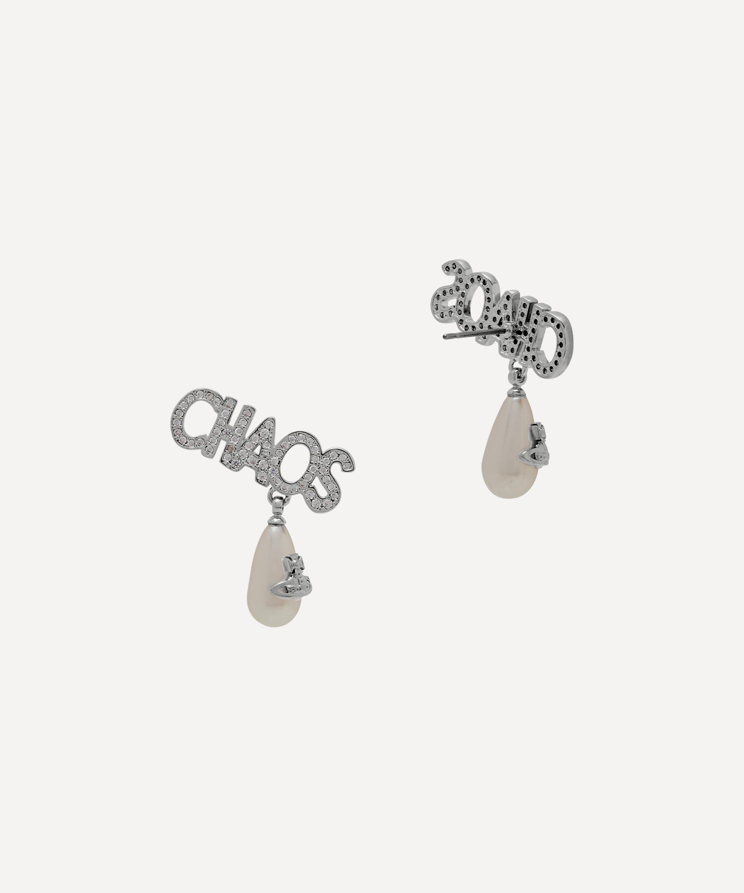 Vivienne Westwood - Silver-Tone Chaos Pearl Stud Earrings image number 1