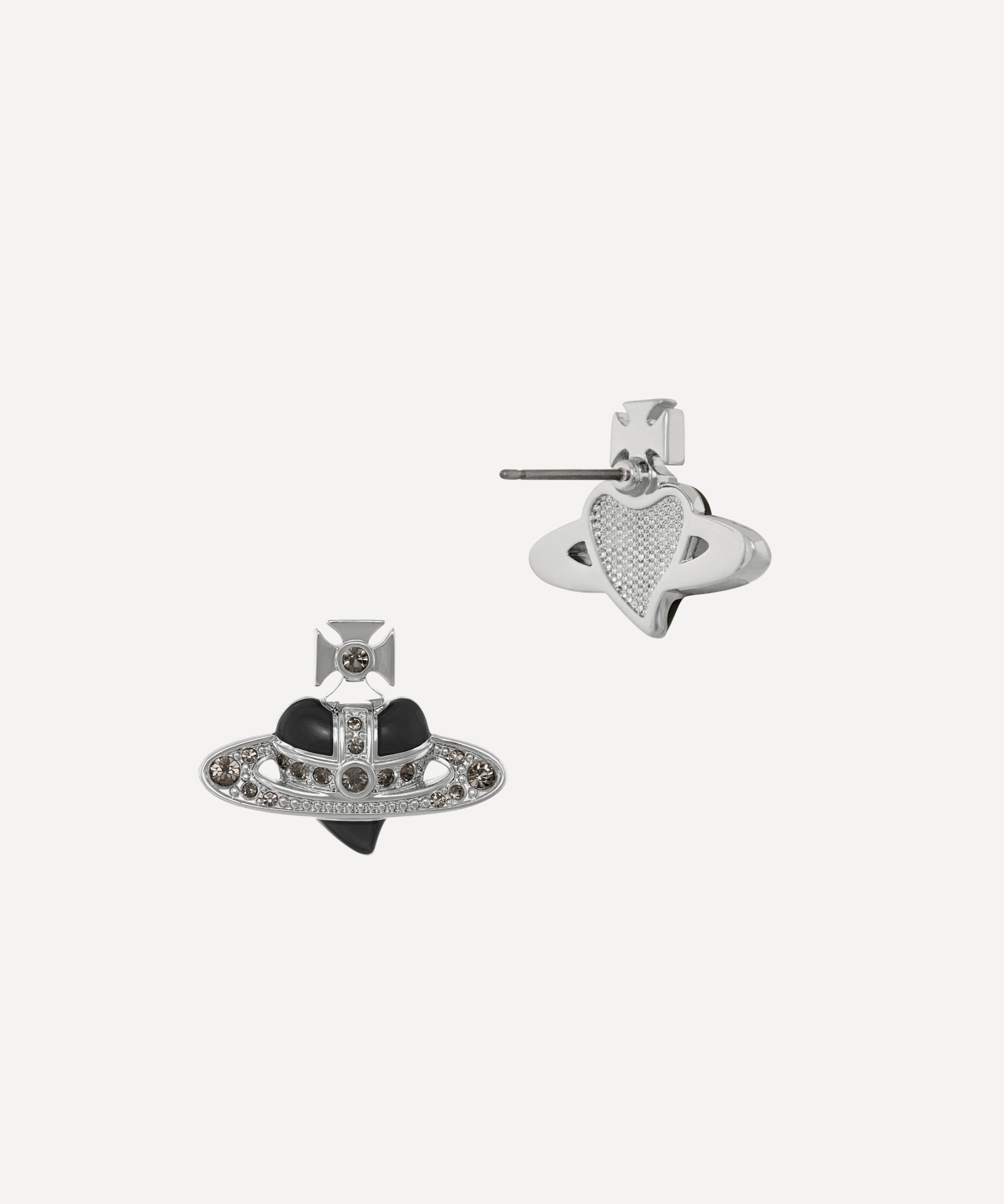 Vivienne Westwood - Silver-Tone New Diamante Heart Earrings image number 1