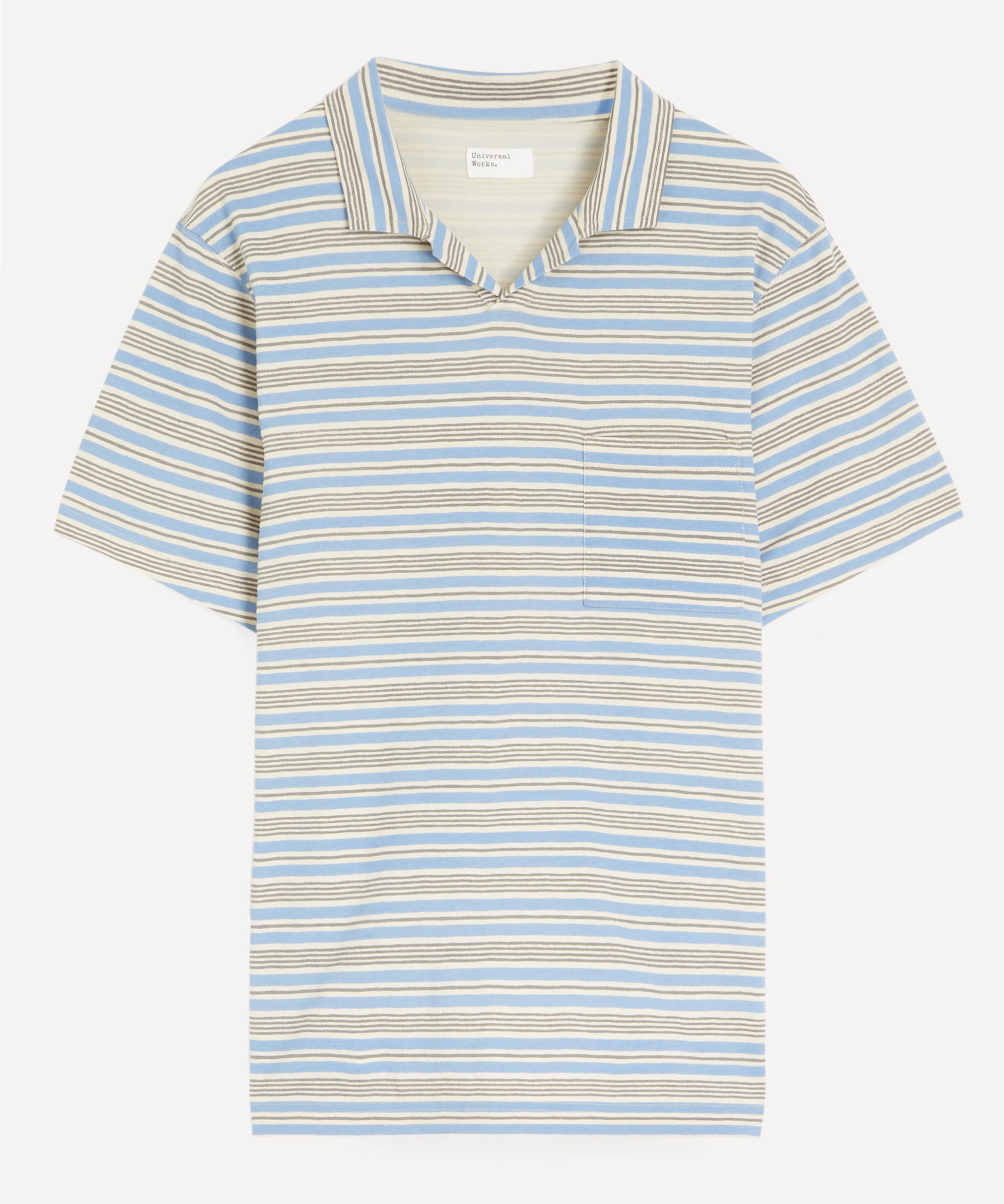 Universal Works - Pale Blue Stripe Vacation Polo