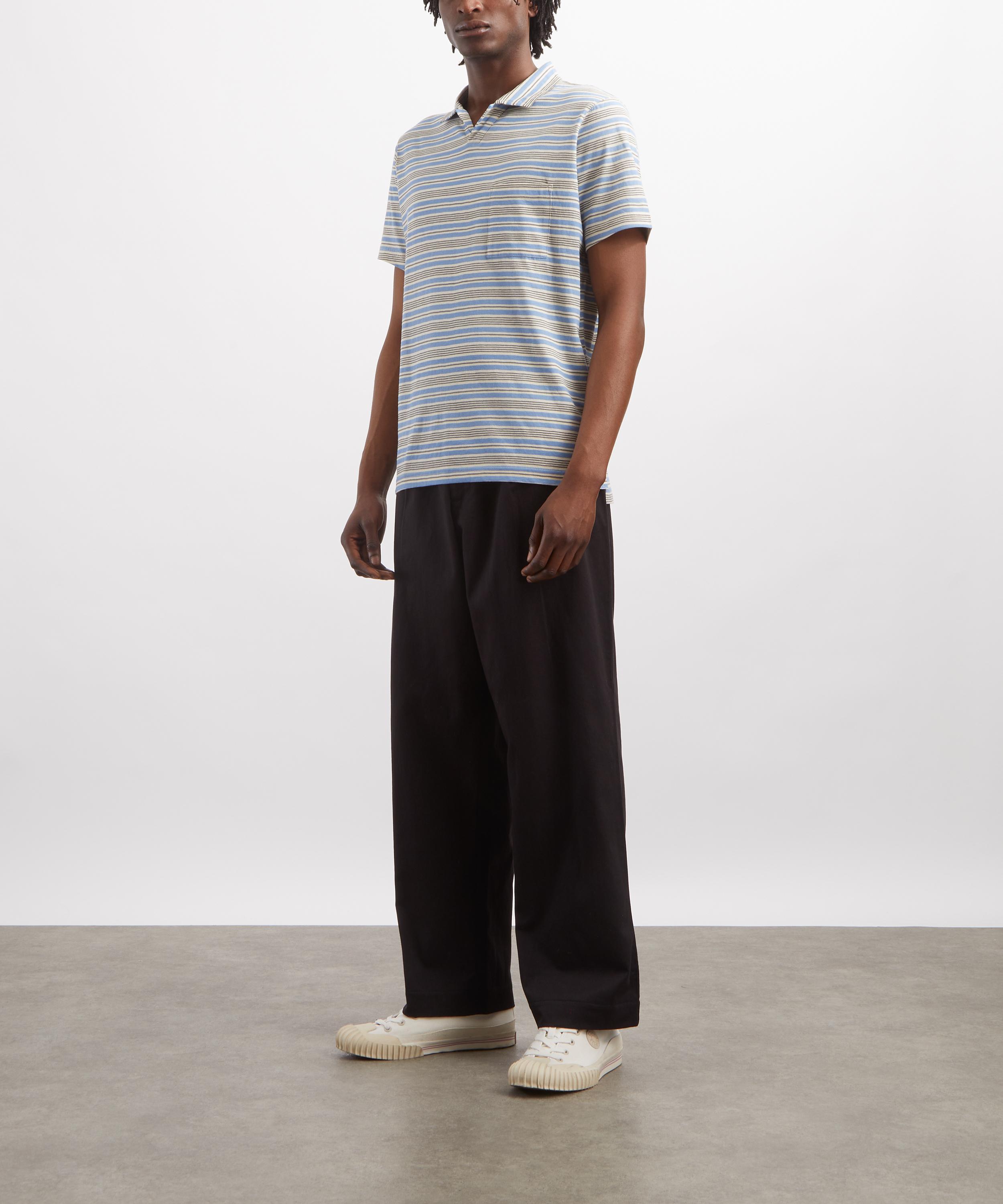 Universal Works - Pale Blue Stripe Vacation Polo image number 1