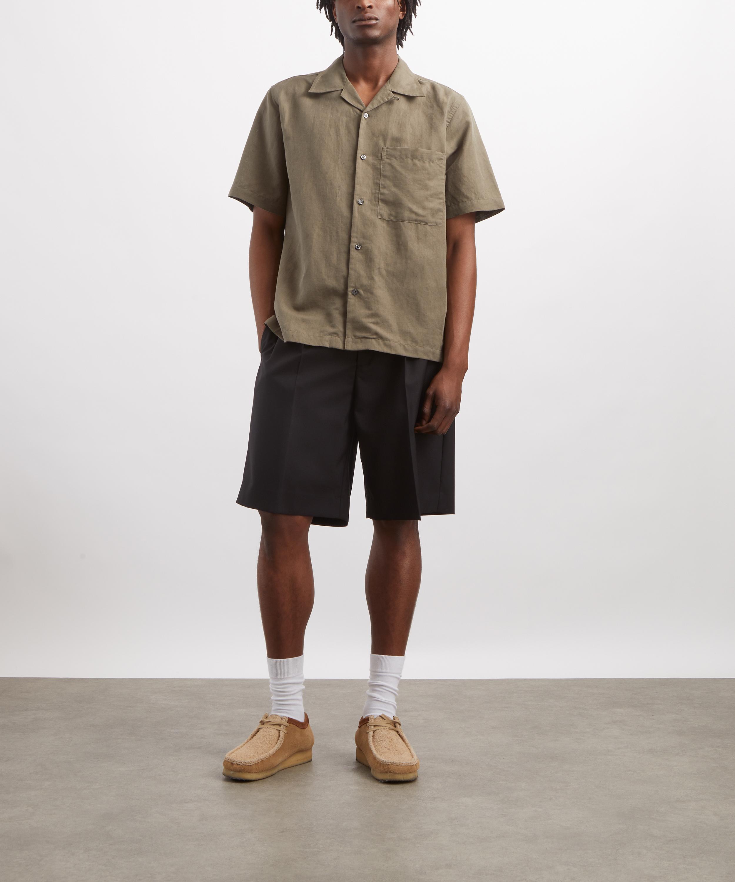 Universal Works - Olive Linen-Cotton Camp Shirt image number 1