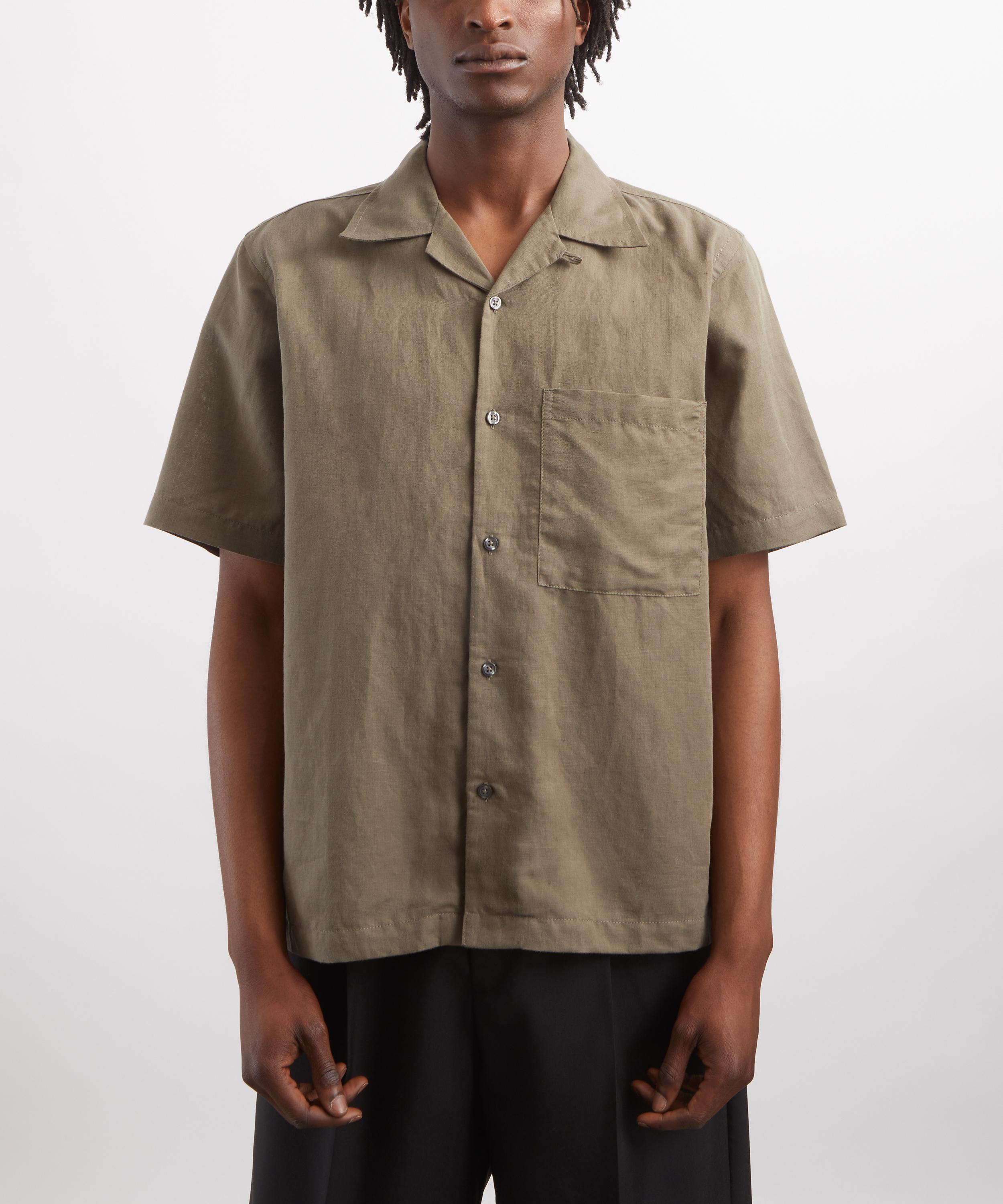 Universal Works - Olive Linen-Cotton Camp Shirt image number 2
