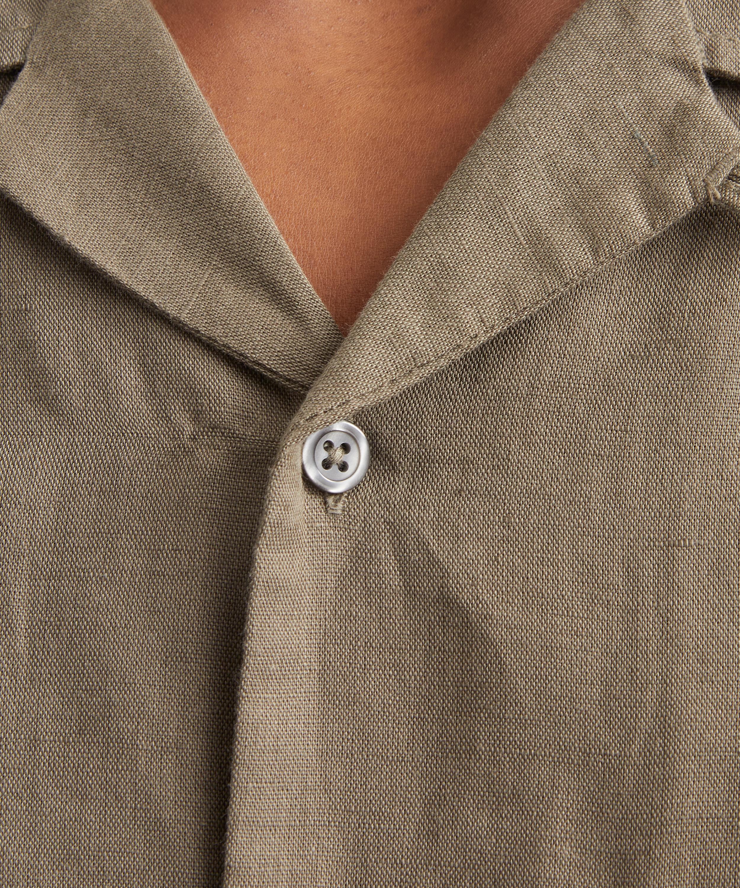 Universal Works - Olive Linen-Cotton Camp Shirt image number 4