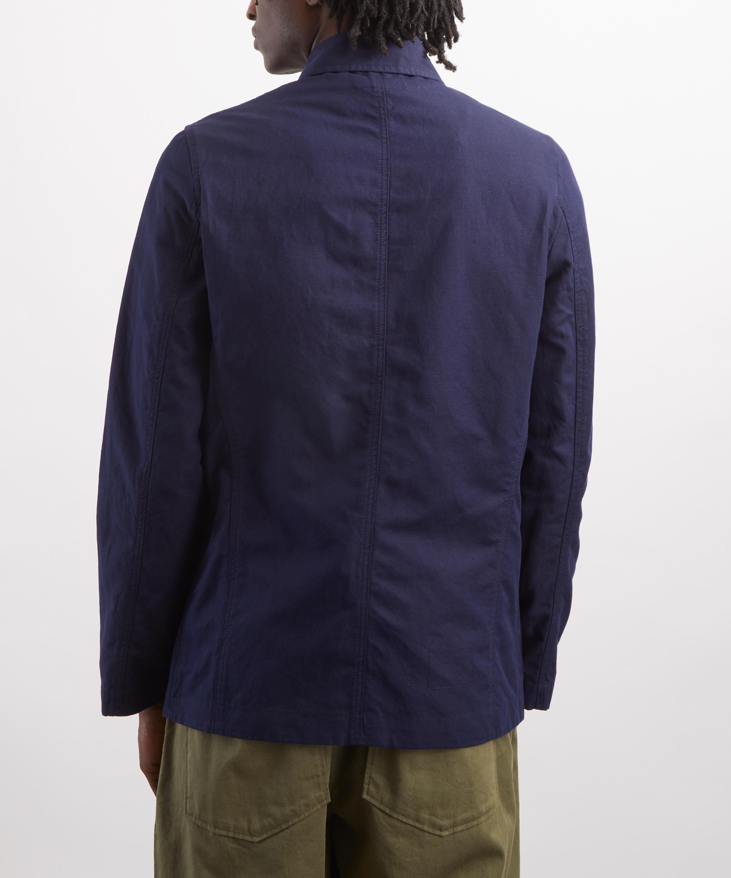 Universal Works - Navy Linen Slub Weave Bakers Jacket image number 3