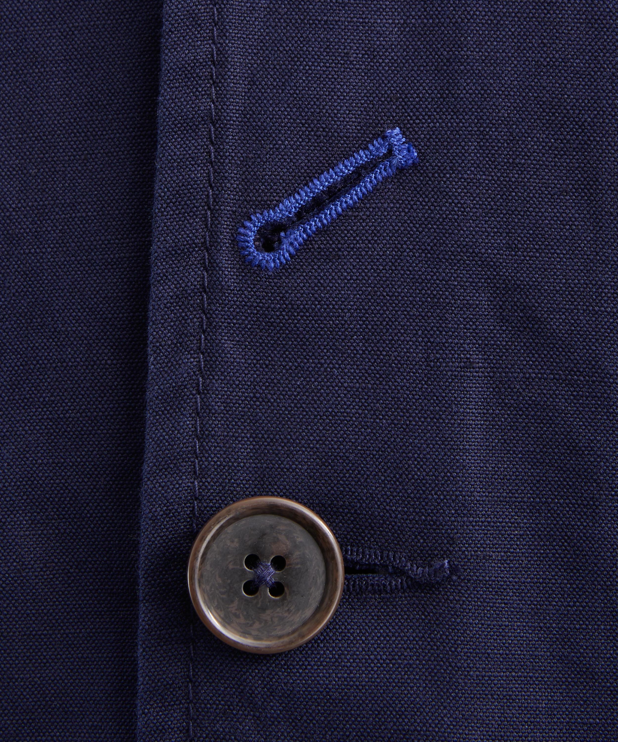 Universal Works - Navy Linen Slub Weave Bakers Jacket image number 4