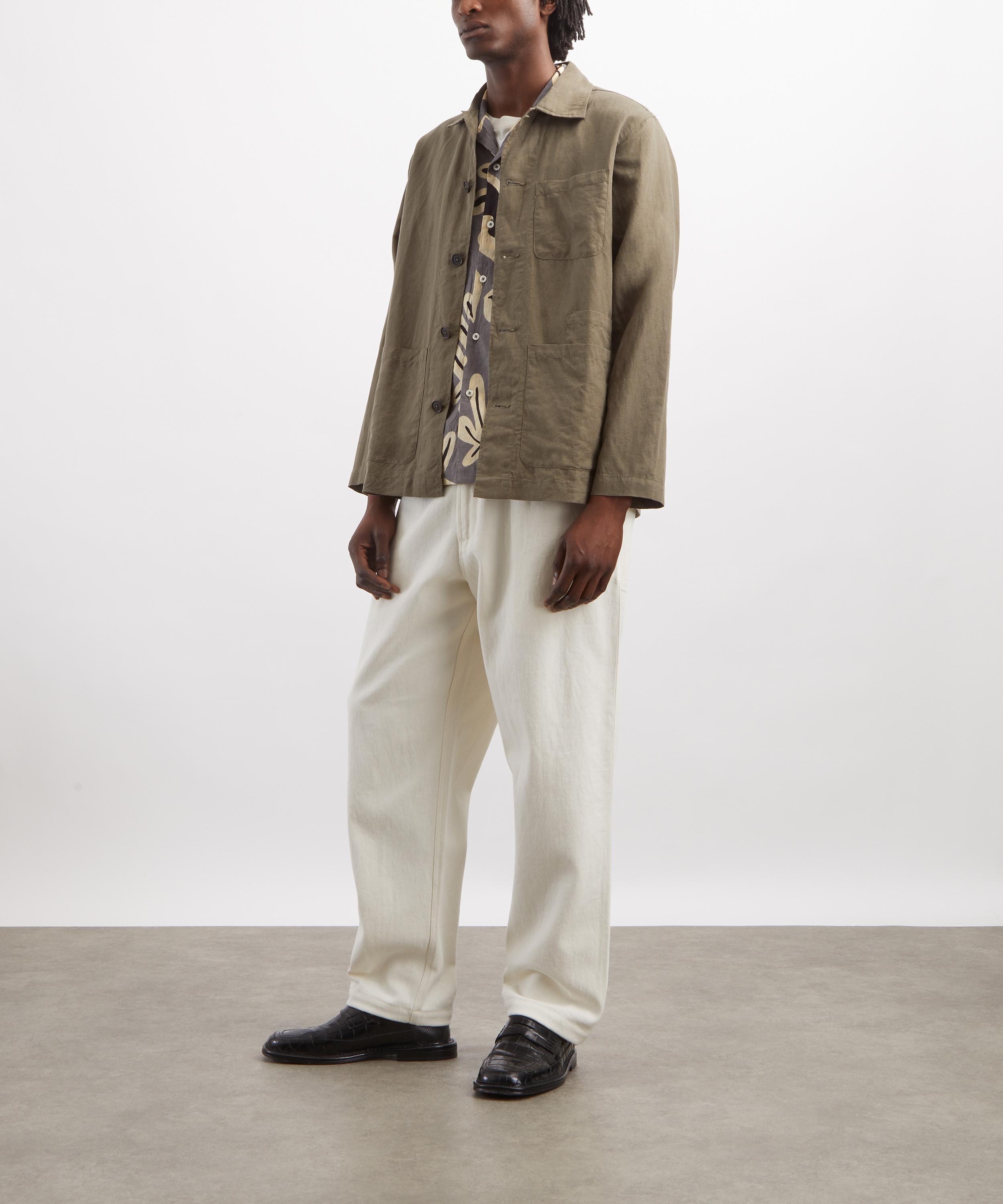 Universal Works - Olive Linen-Cotton Bakers Jacket image number 1