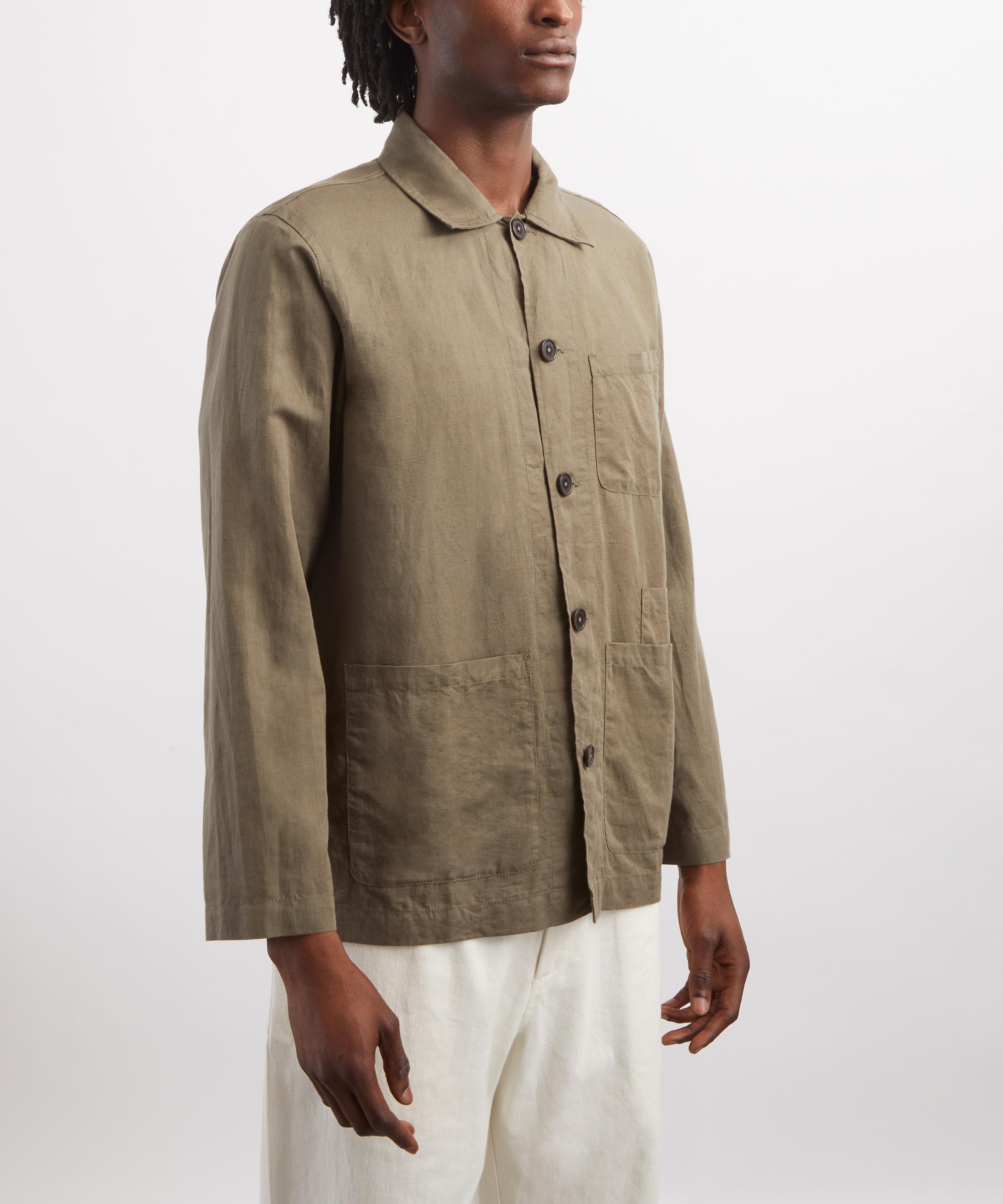 Universal Works - Olive Linen-Cotton Bakers Jacket image number 2