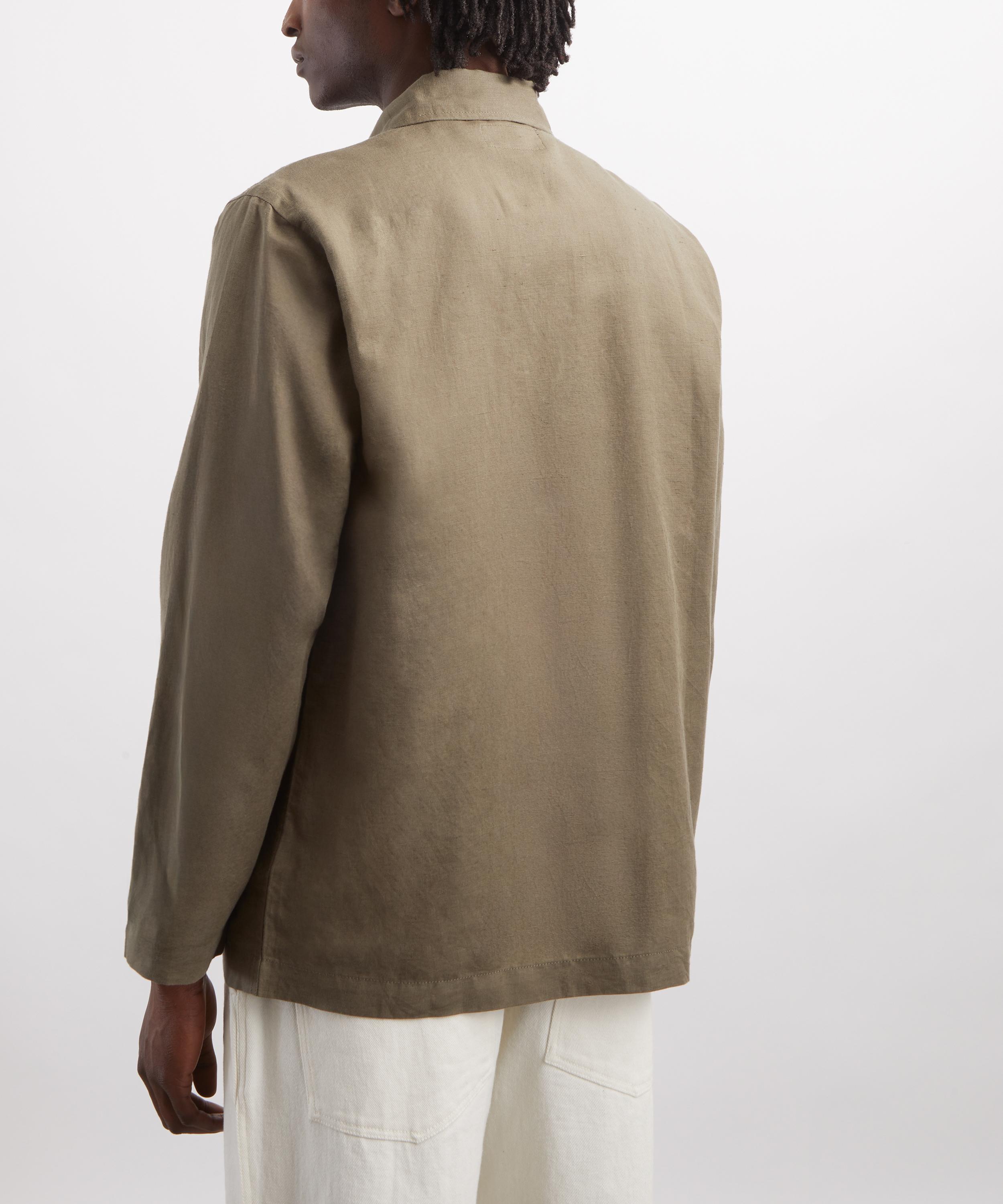 Universal Works - Olive Linen-Cotton Bakers Jacket image number 3