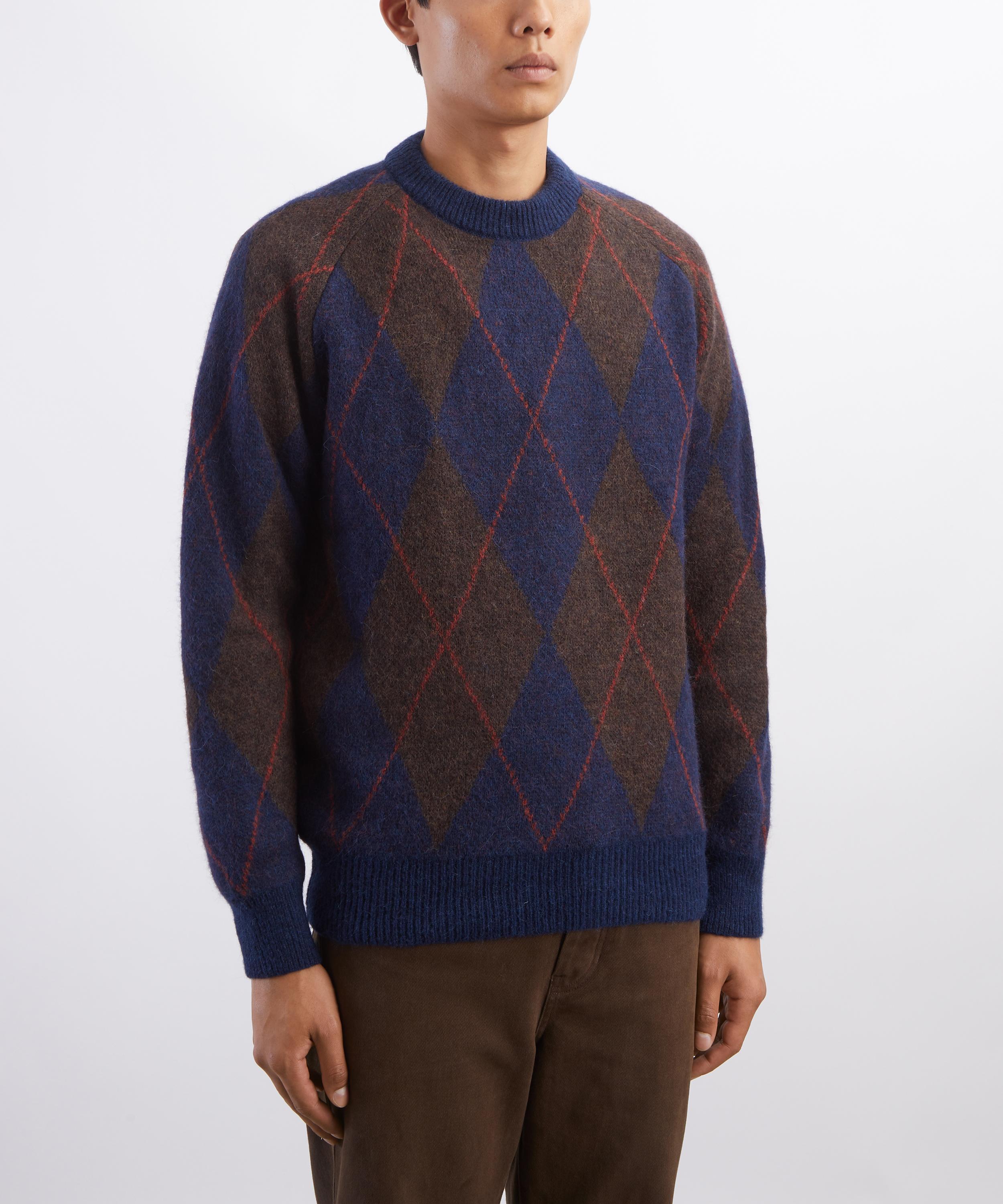 Universal Works - Navy Lyon Argyle Jumper image number 2