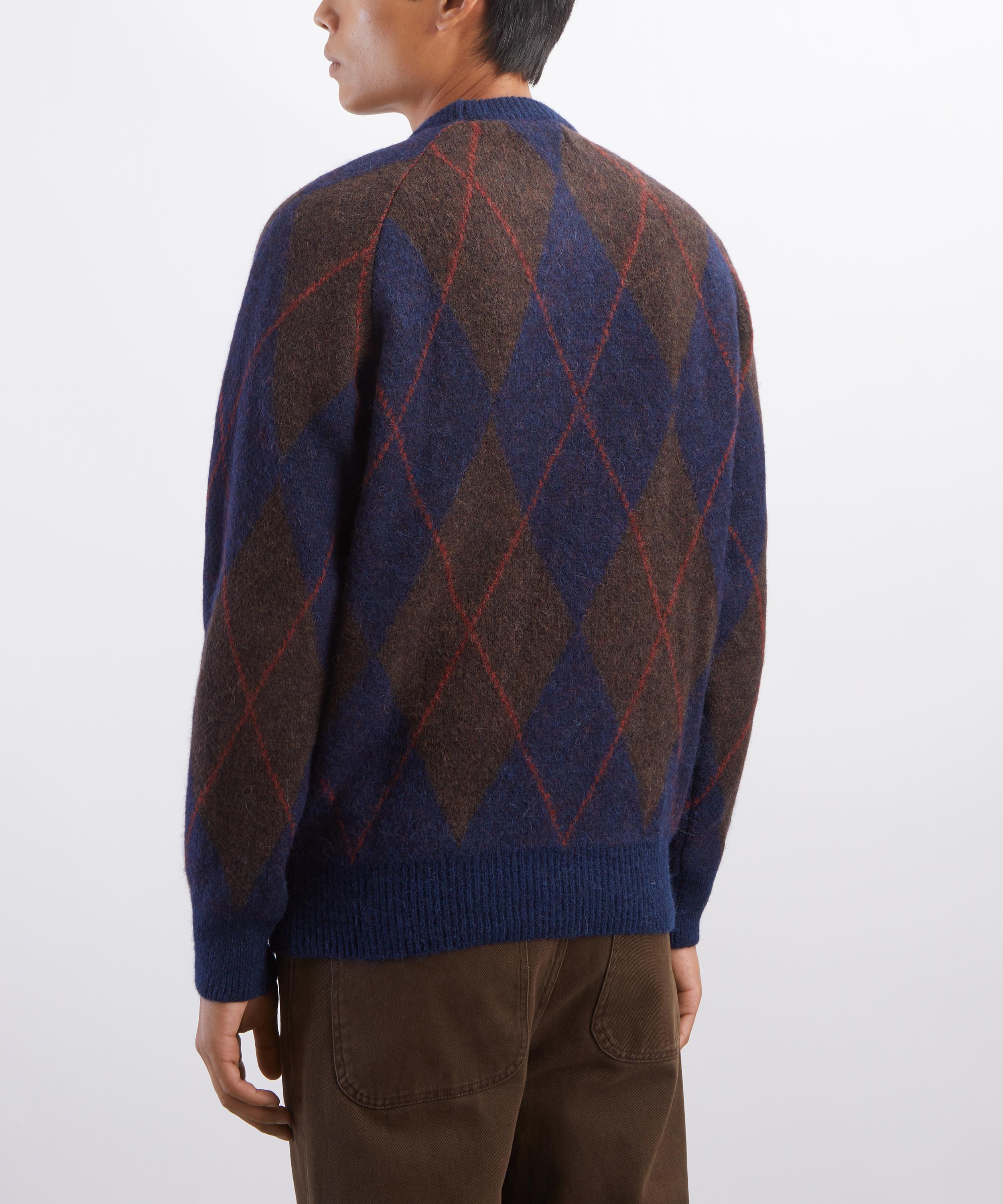 Universal Works - Navy Lyon Argyle Jumper image number 3