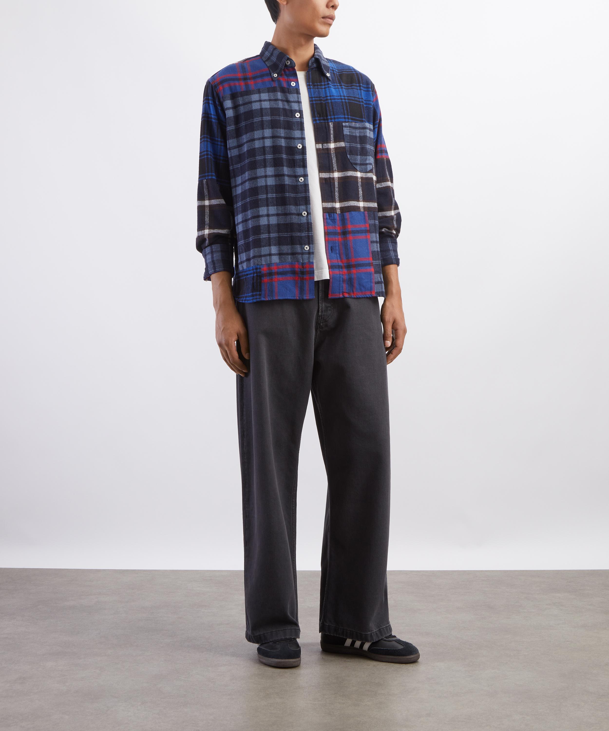 Universal Works - Blue Patchwork Lazy Day Shirt image number 1