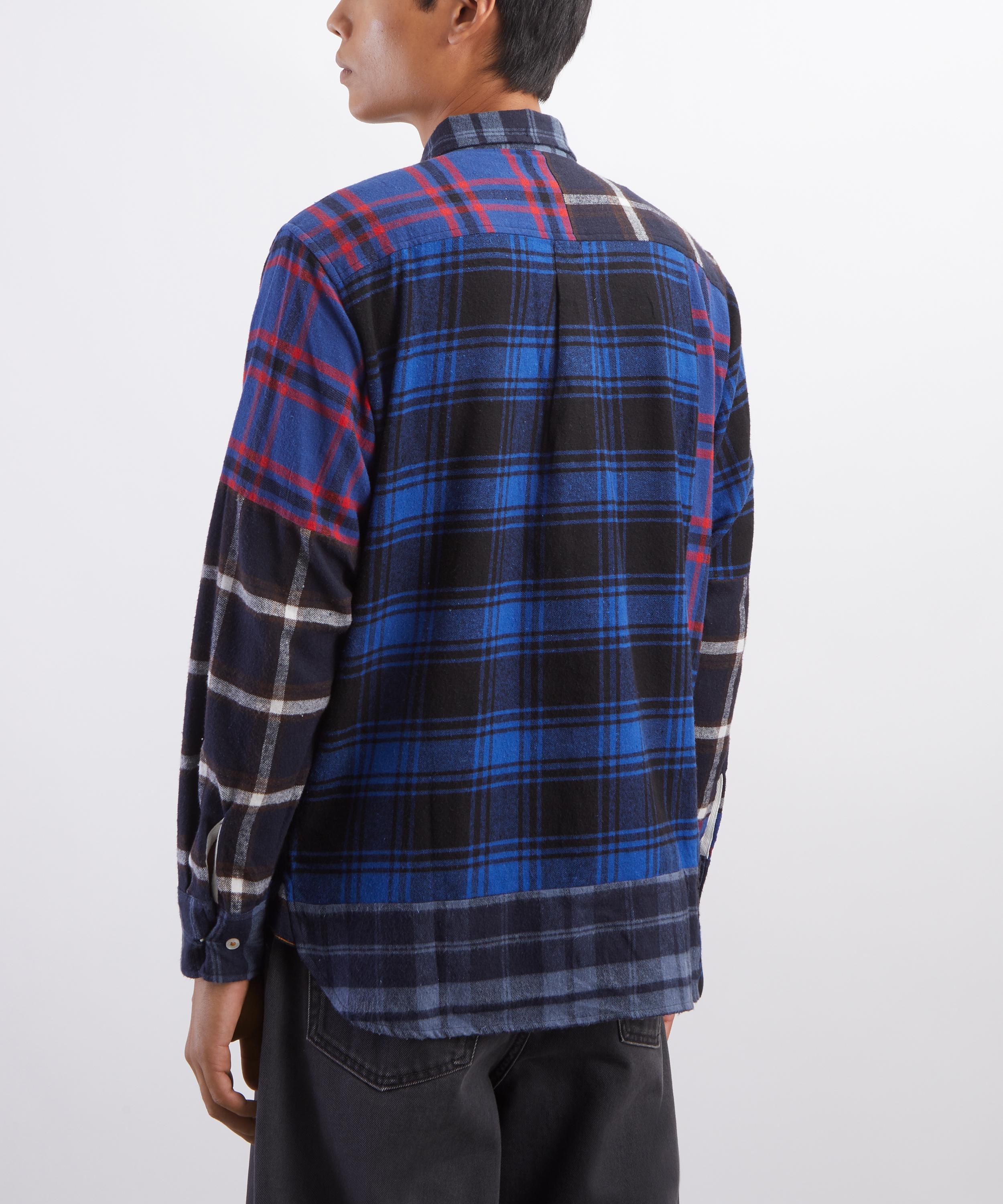 Universal Works - Blue Patchwork Lazy Day Shirt image number 3