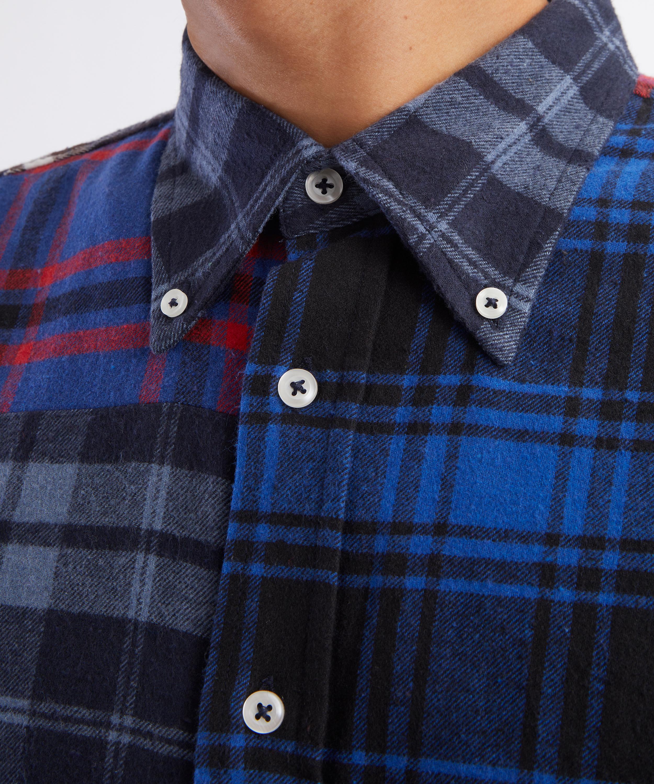 Universal Works - Blue Patchwork Lazy Day Shirt image number 4