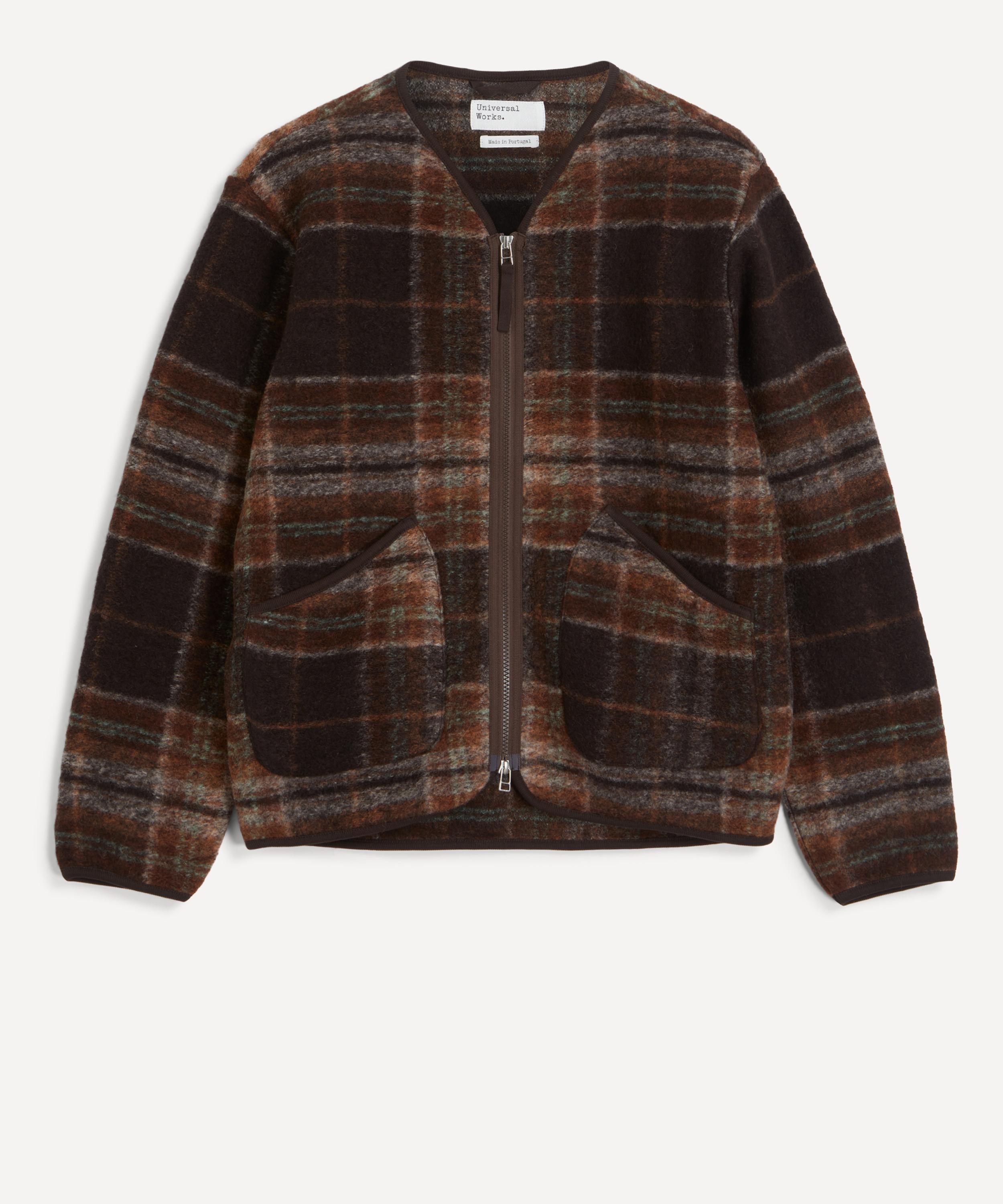 Universal Works - Brown Pino Wool-Fleece Military Liner Jacket image number 0