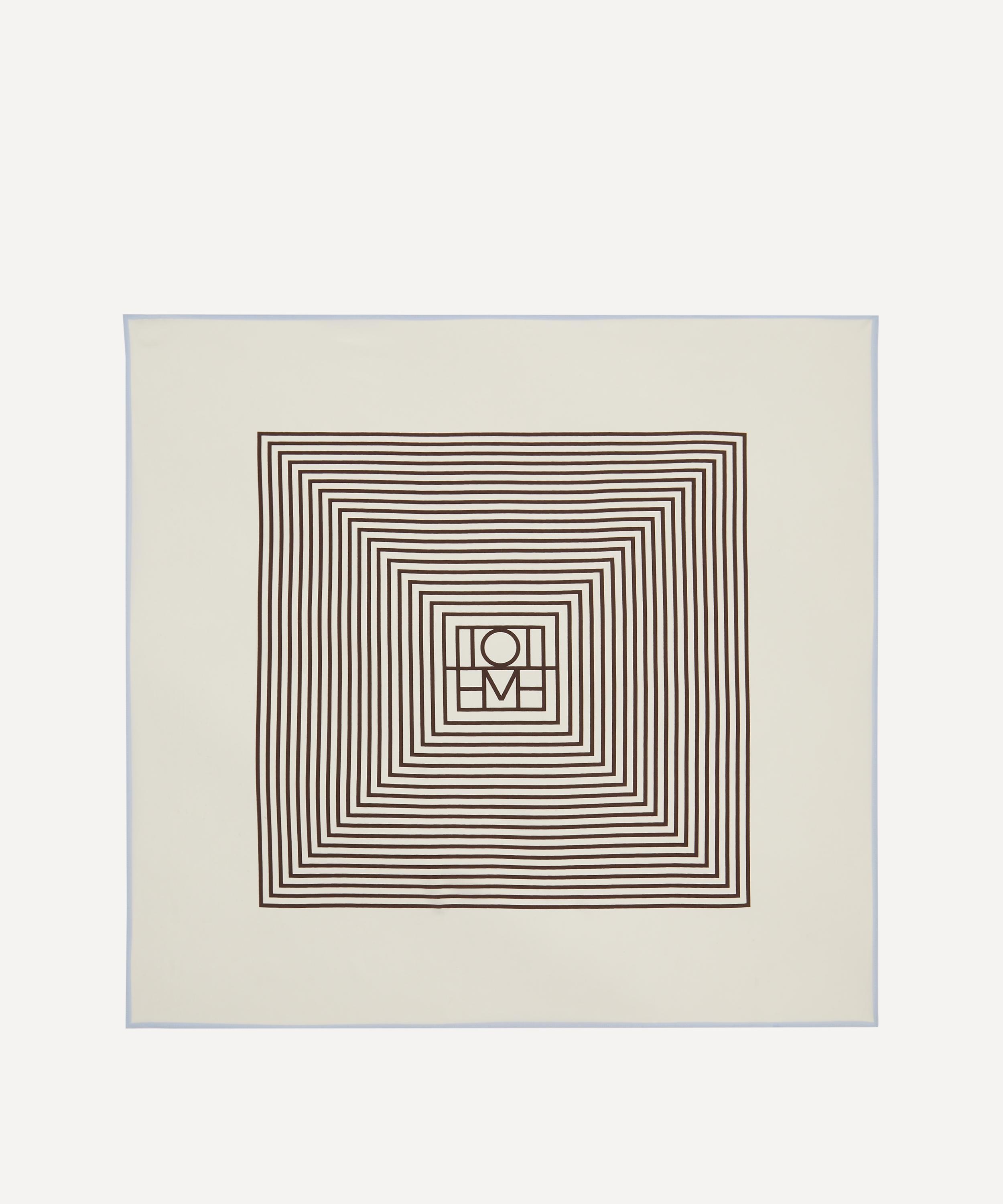 Toteme - Centered Monogram Macadamia Silk Scarf