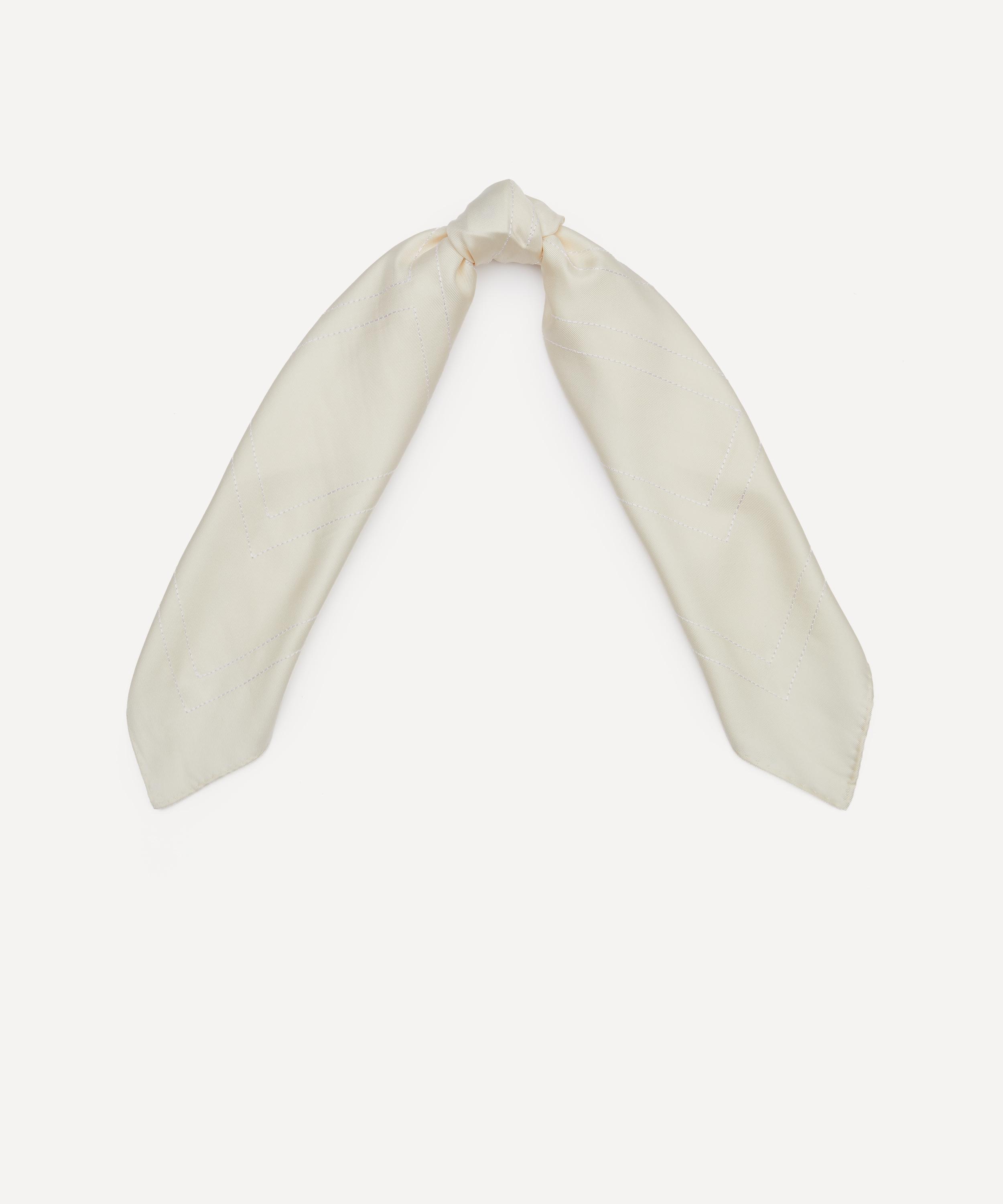 Toteme - Embroidered Monogram Cream Silk Scarf image number 1
