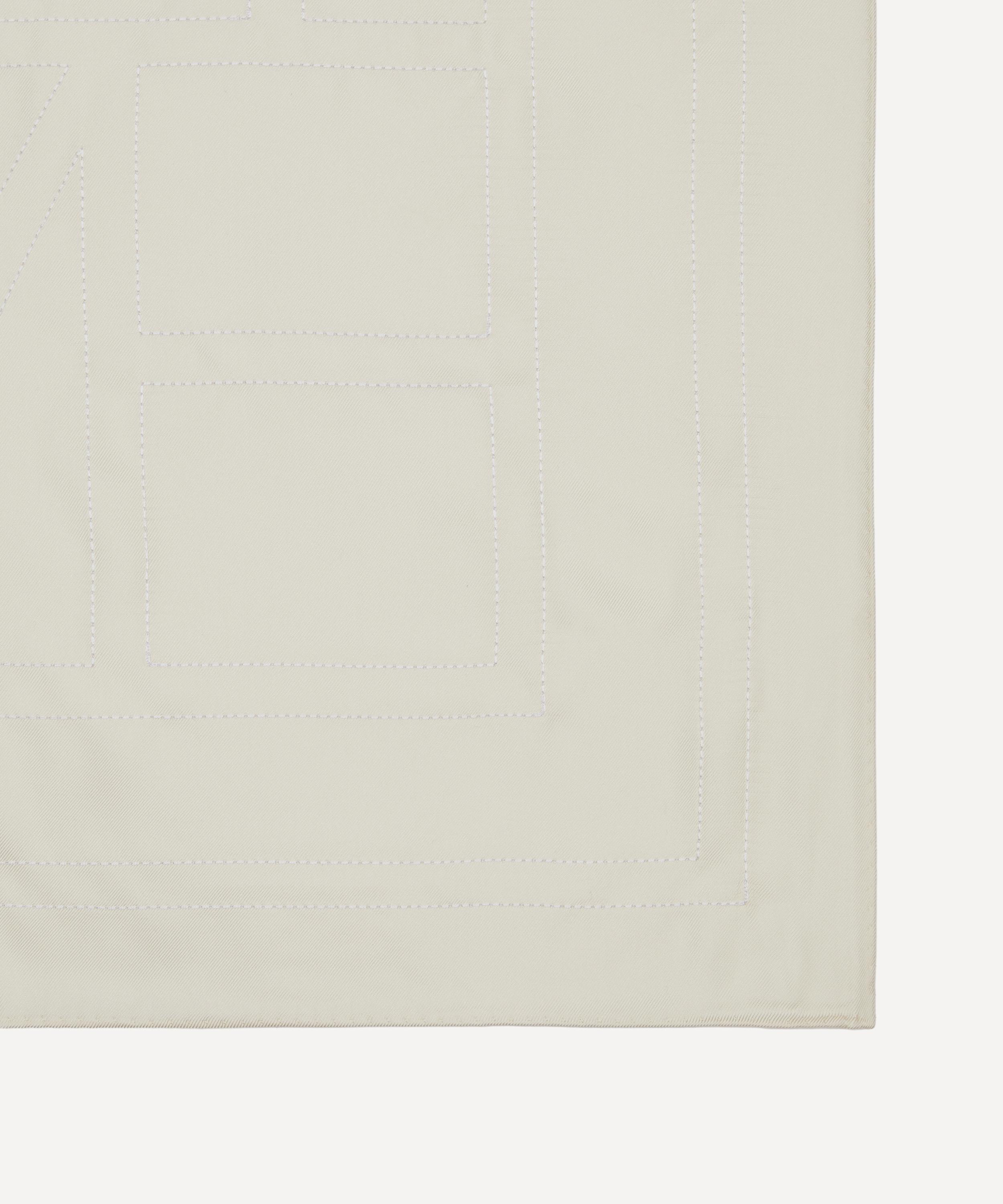 Toteme - Embroidered Monogram Cream Silk Scarf image number 2