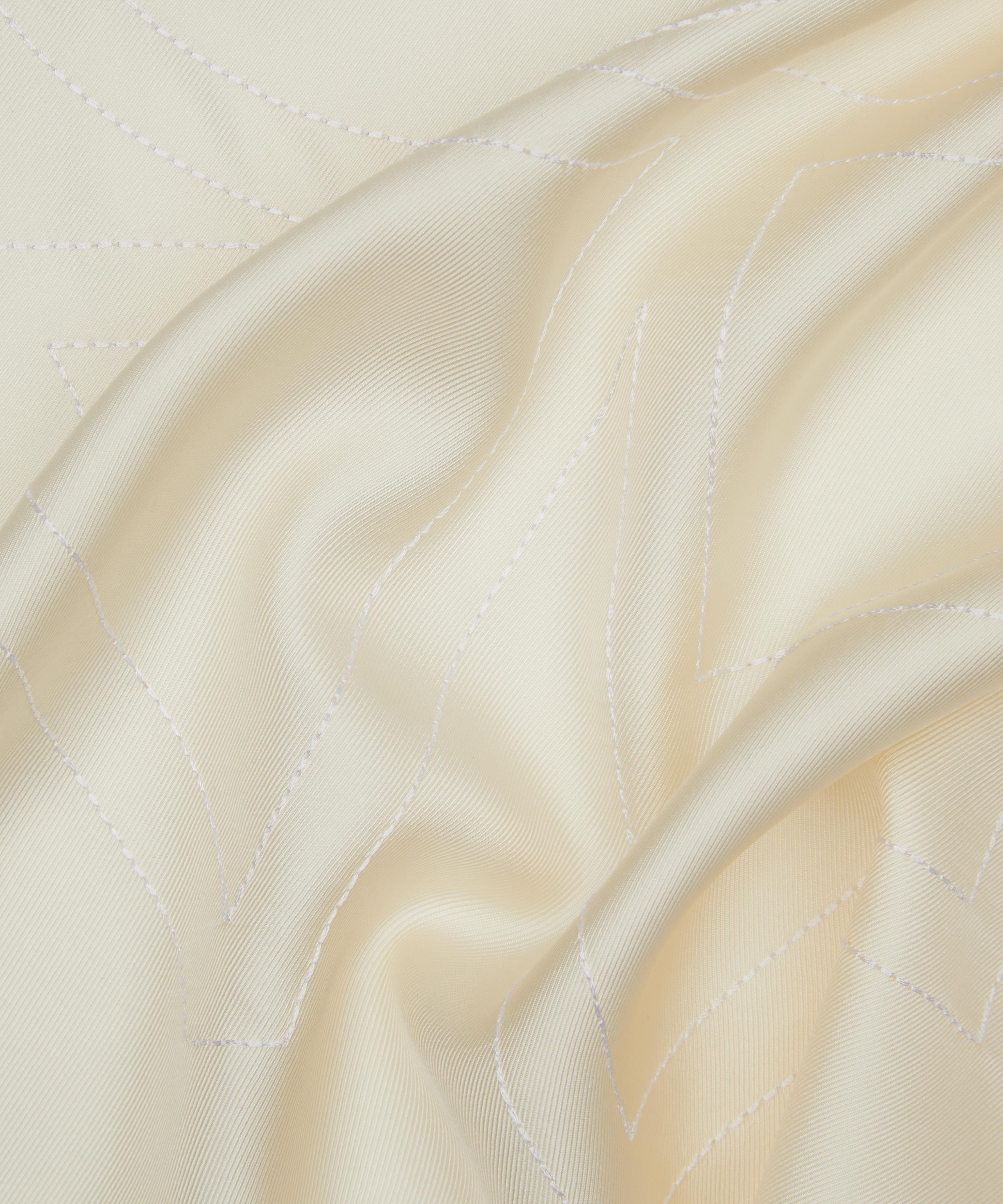 Toteme - Embroidered Monogram Cream Silk Scarf image number 3