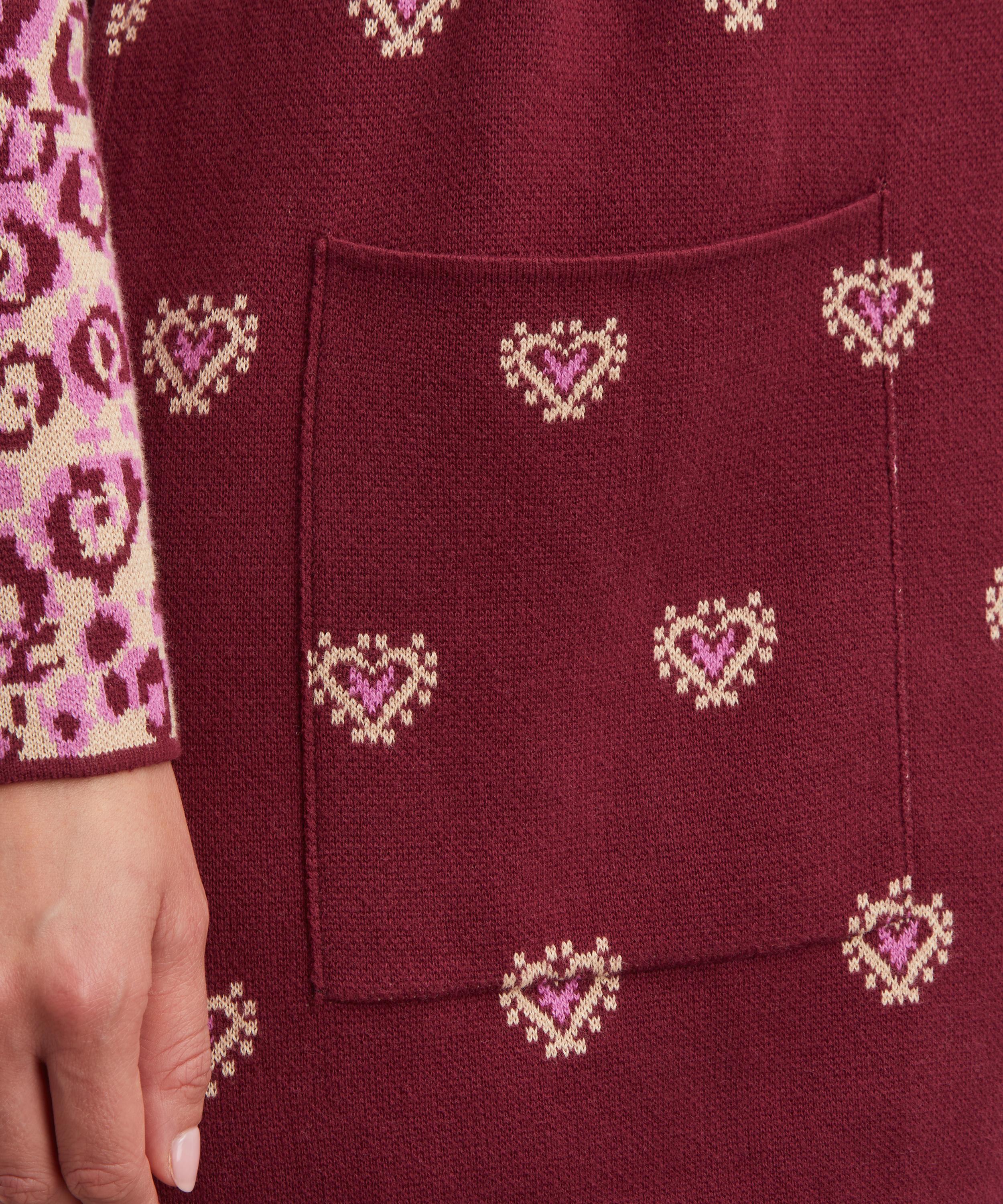 Hayley Menzies - Dalton Jacquard Burgundy Cardigan image number 4