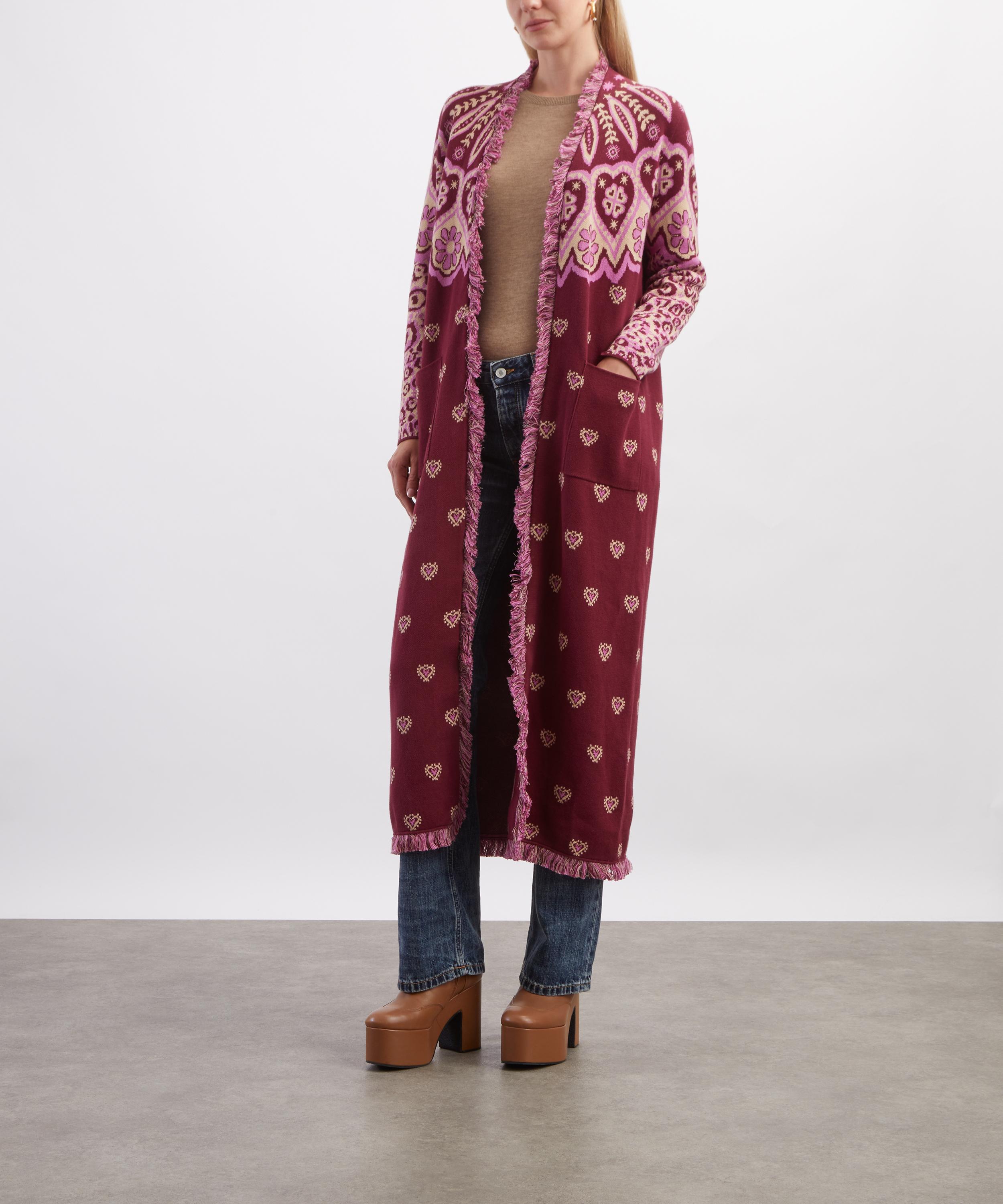 Hayley Menzies - Dalton Duster Burgundy Maxi Cardigan image number 1