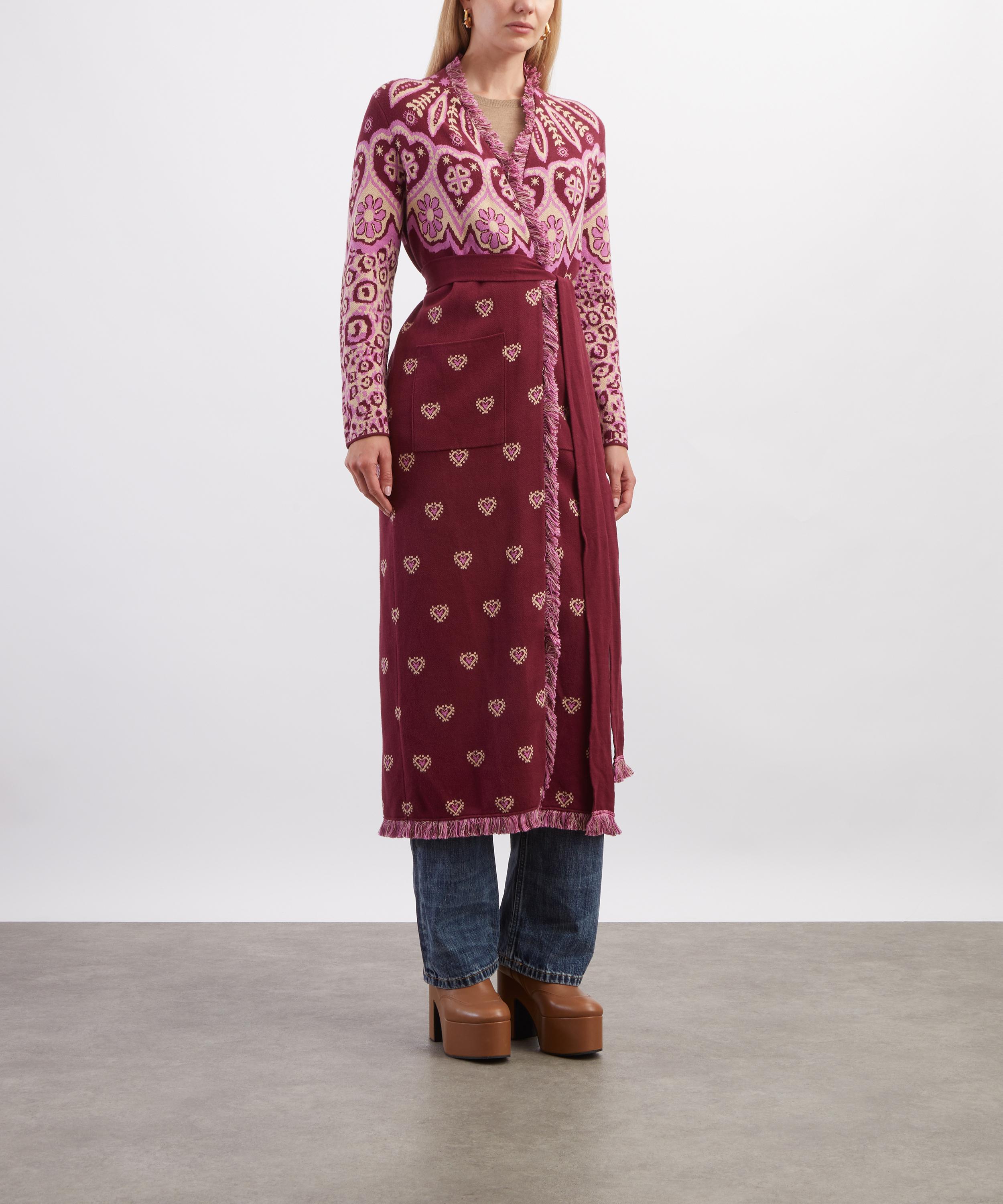 Hayley Menzies - Dalton Duster Burgundy Maxi Cardigan image number 2