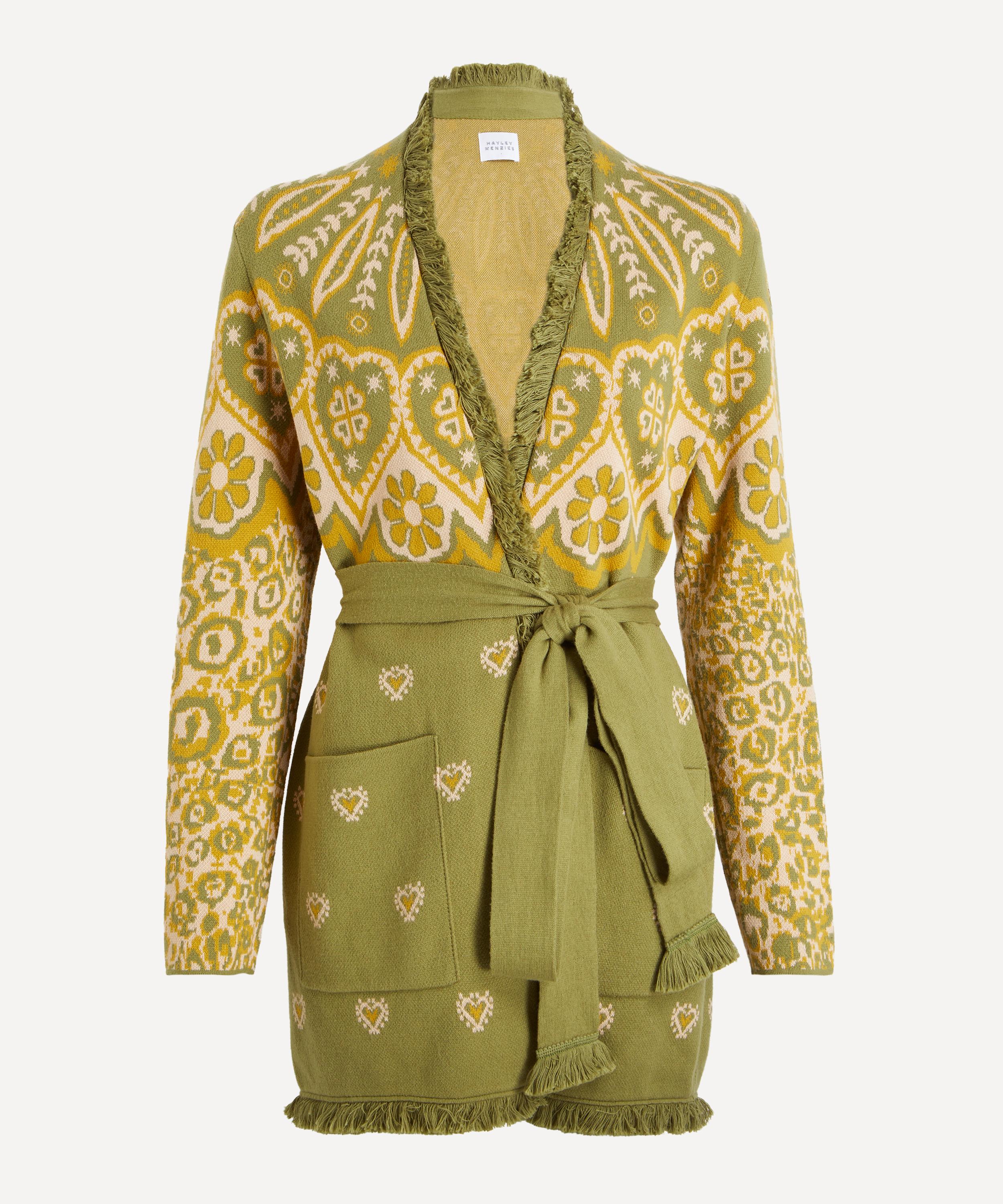 Hayley Menzies - Dalton Jacquard Green Cardigan image number 0
