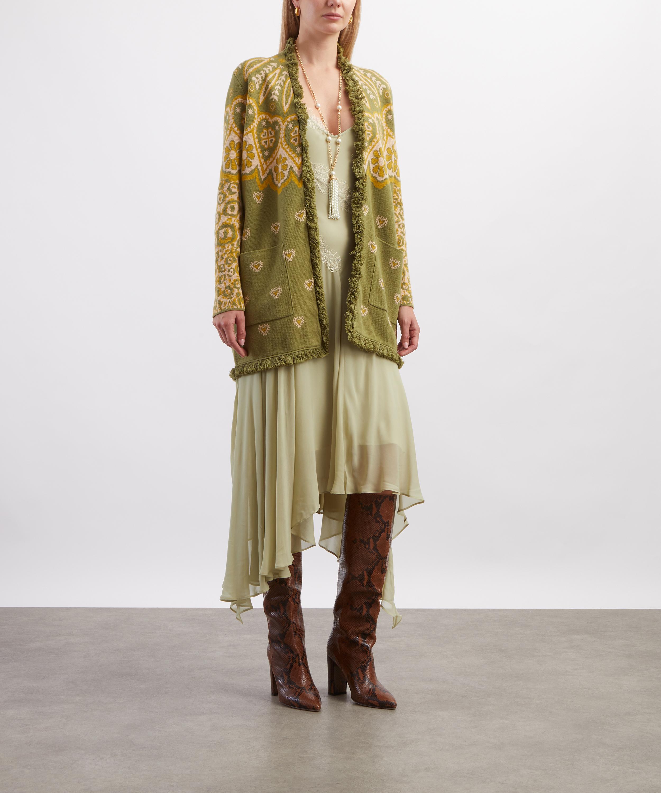 Hayley Menzies - Dalton Jacquard Green Cardigan image number 1