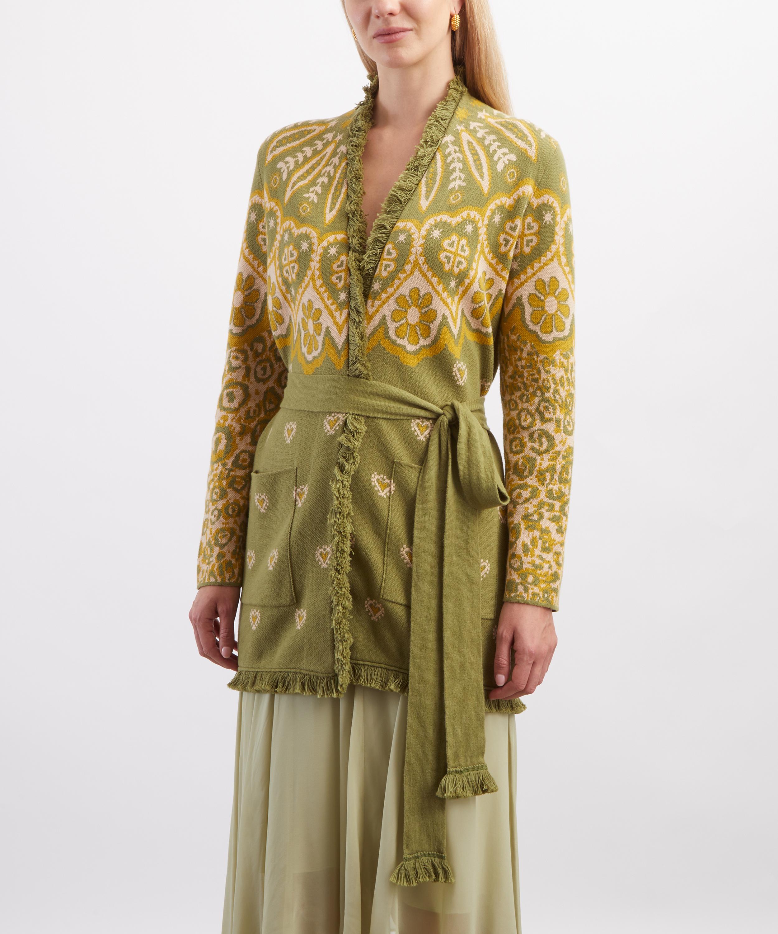 Hayley Menzies - Dalton Jacquard Green Cardigan image number 2