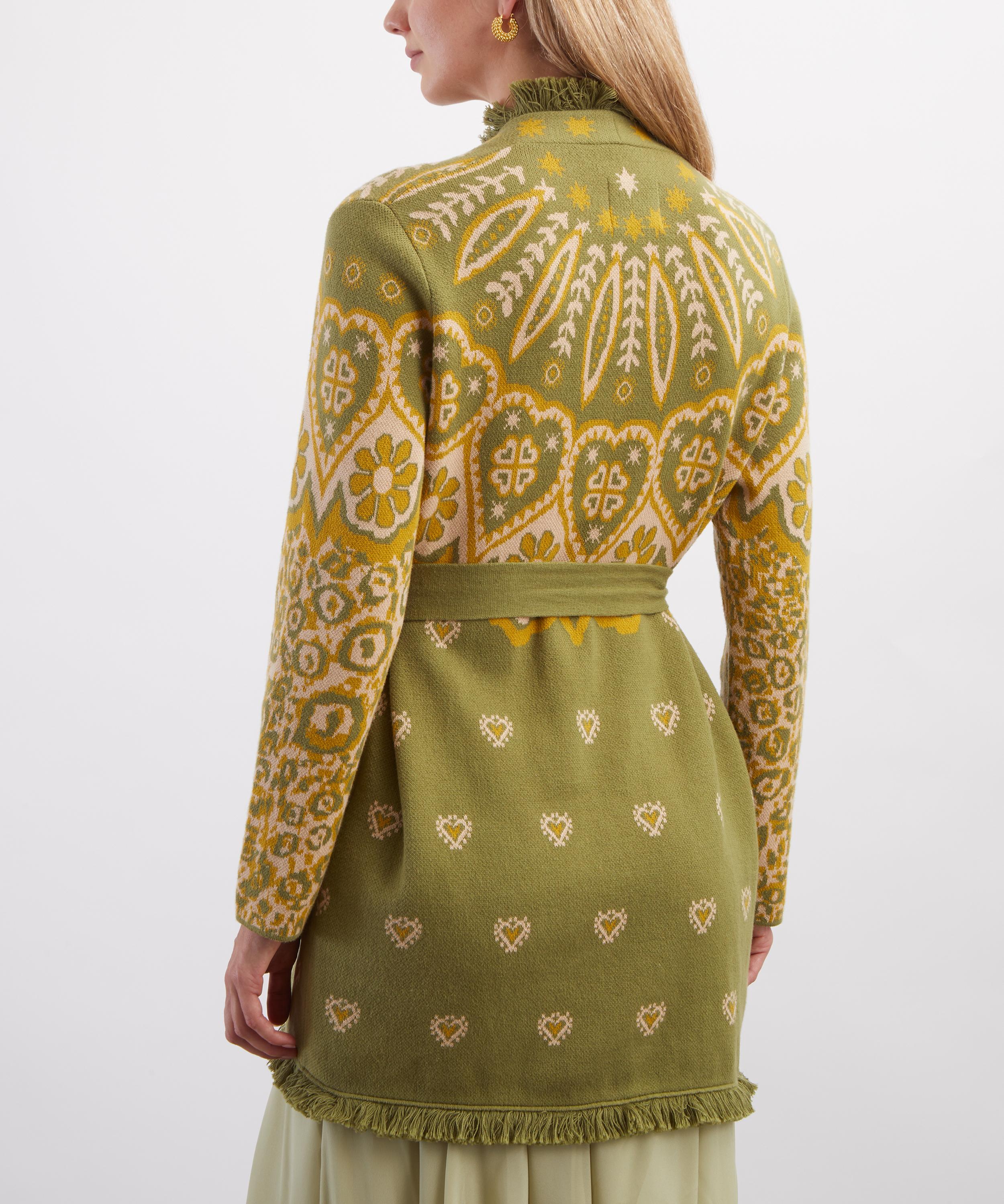 Hayley Menzies - Dalton Jacquard Green Cardigan image number 3