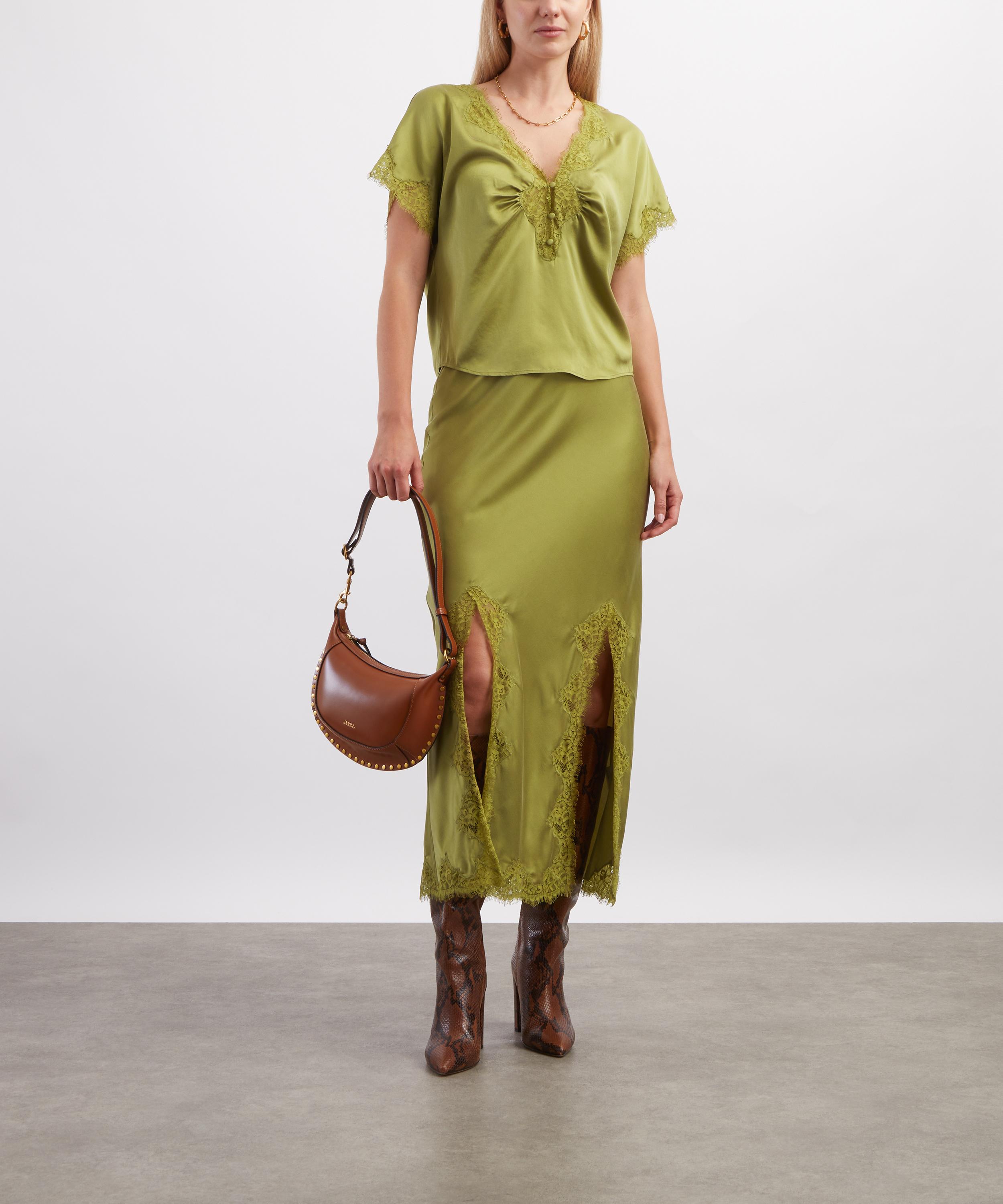 Hayley Menzies - Lana Green Silk Top image number 1