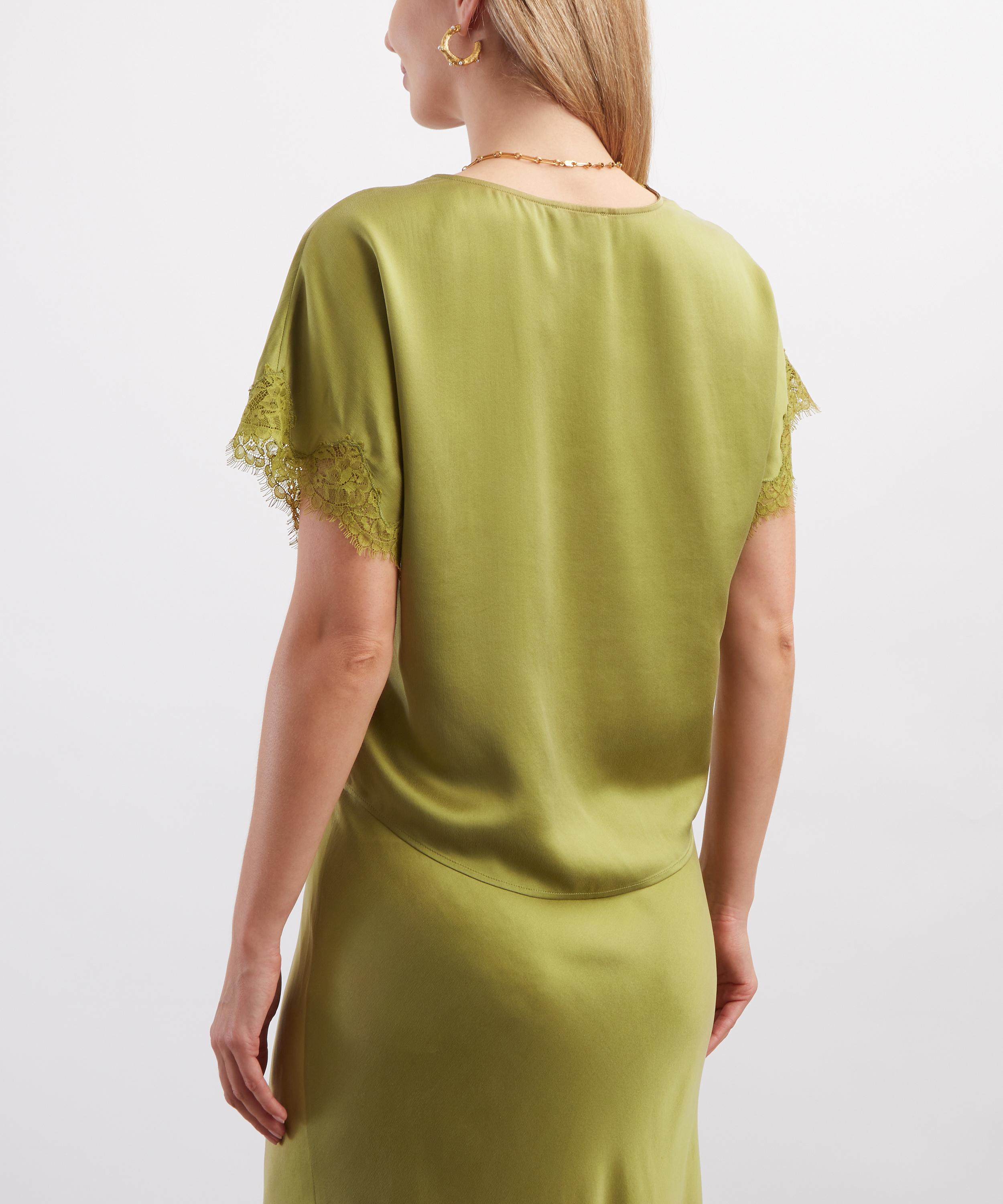 Hayley Menzies - Lana Green Silk Top image number 3
