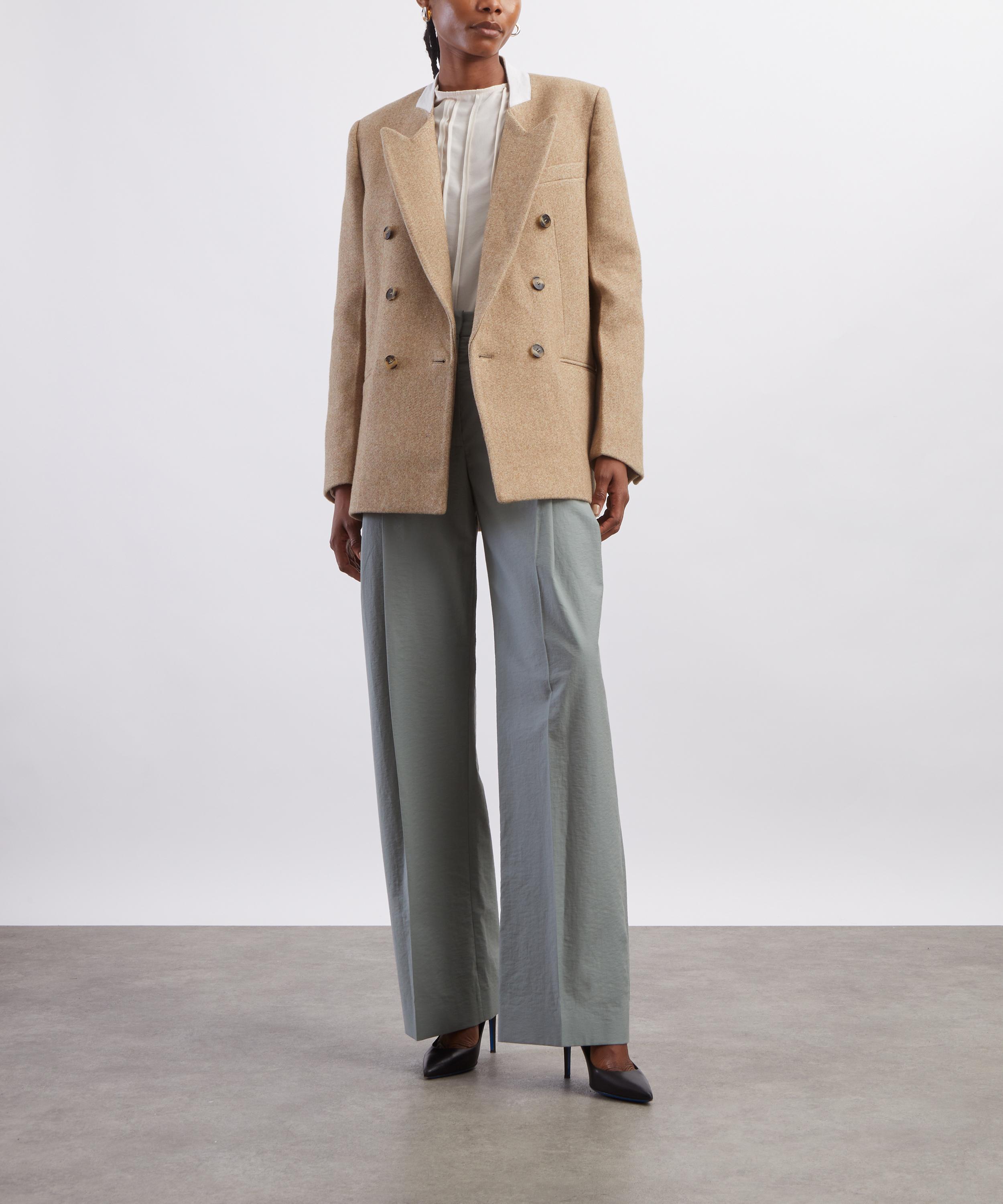 Victoria Beckham - Camel Melange Beatrice Double-Breasted Jacket image number 1