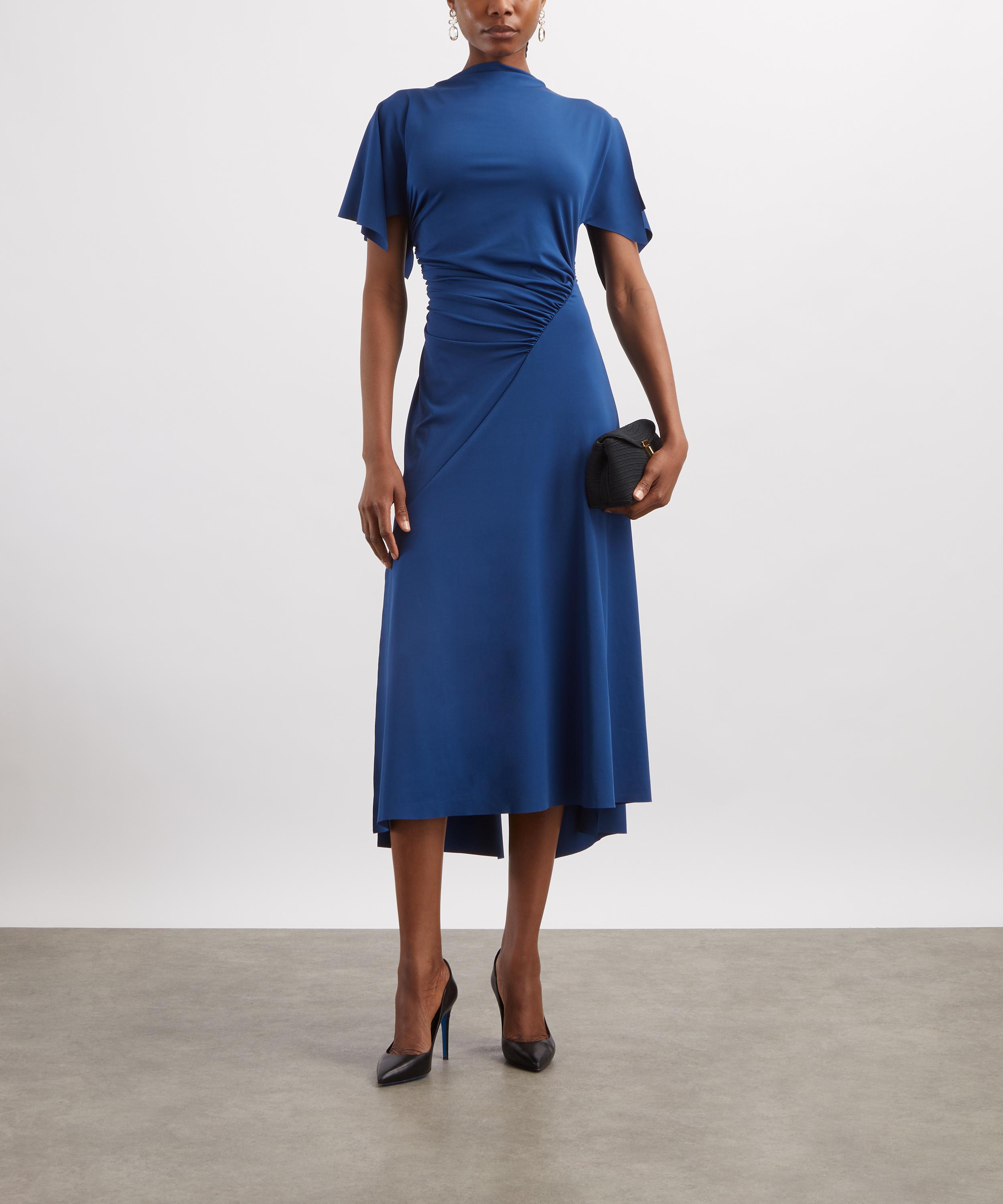 Victoria Beckham - Dark Ocean Blousey Midi Dress image number 1