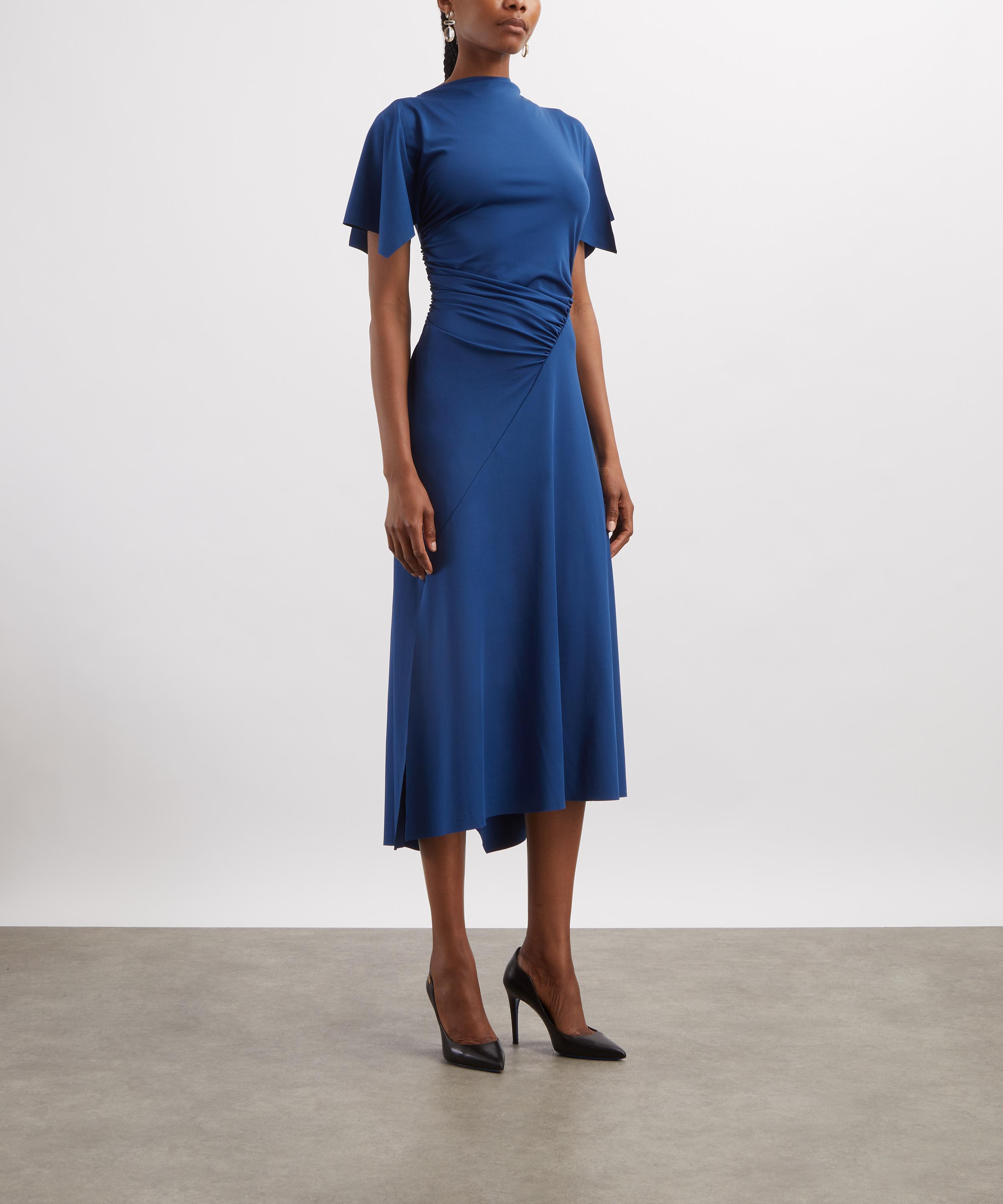 Victoria Beckham - Dark Ocean Blousey Midi Dress image number 2