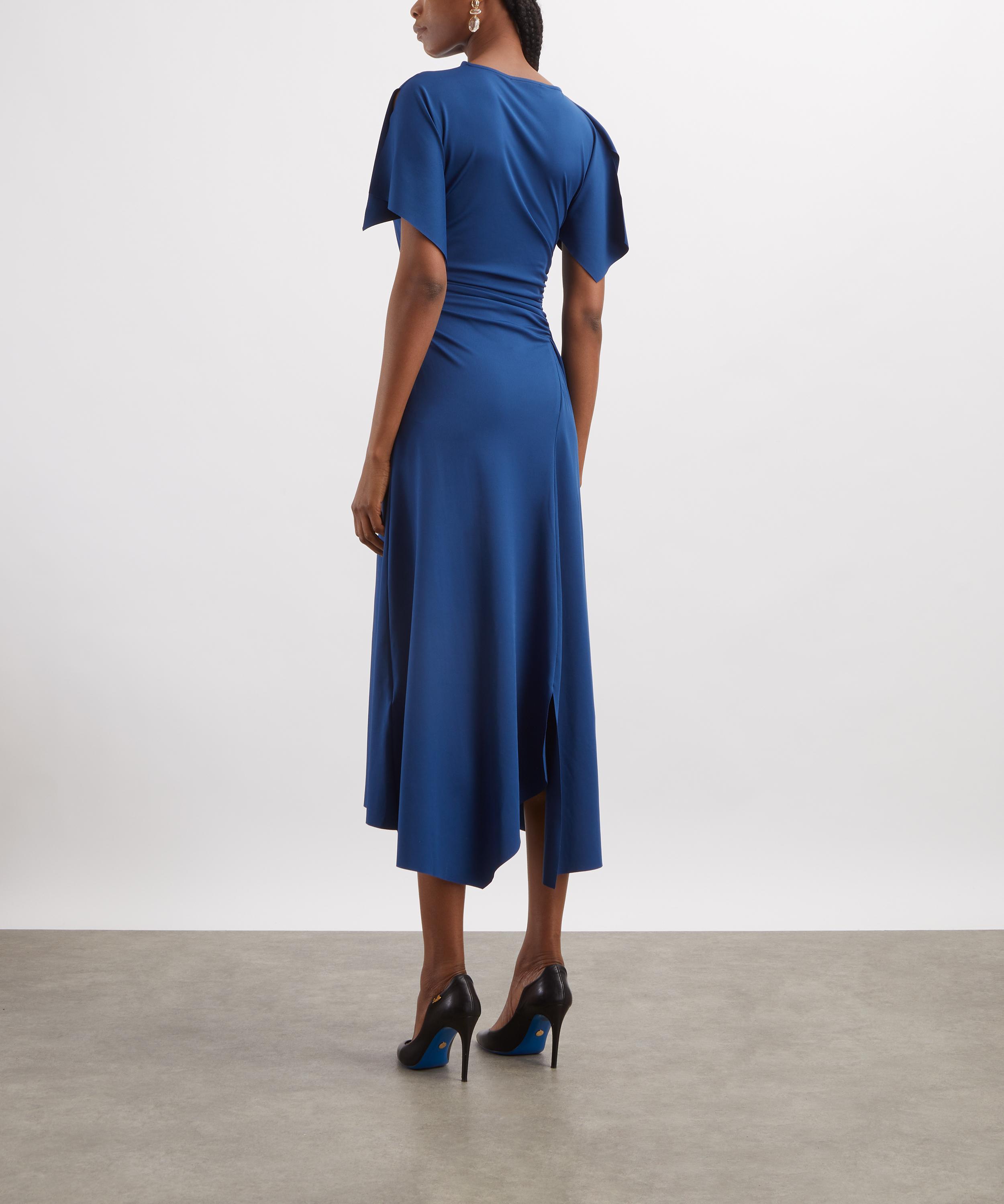 Victoria Beckham - Dark Ocean Blousey Midi Dress image number 3