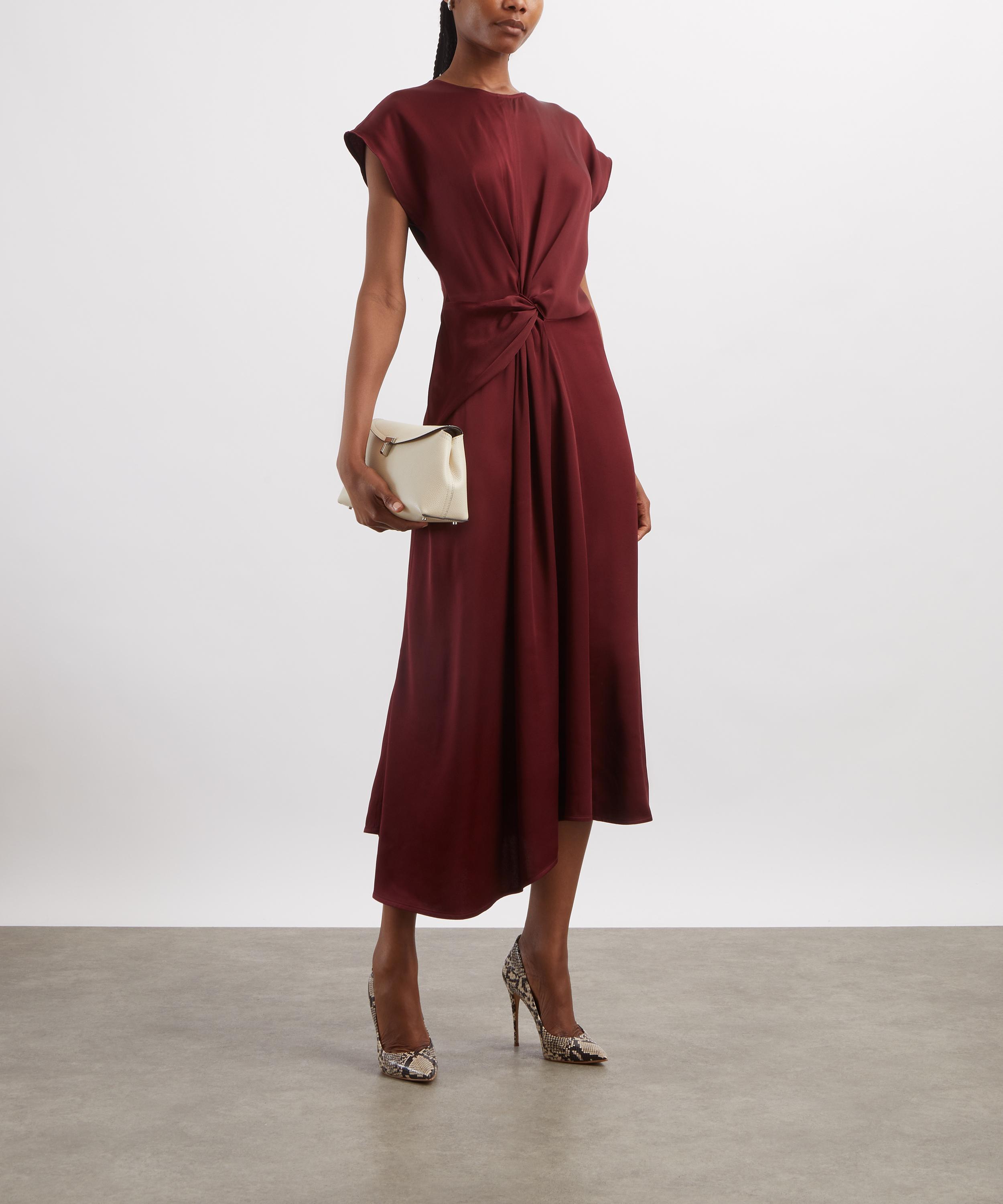 Victoria Beckham - Burgundy Aria Midi Dress image number 1