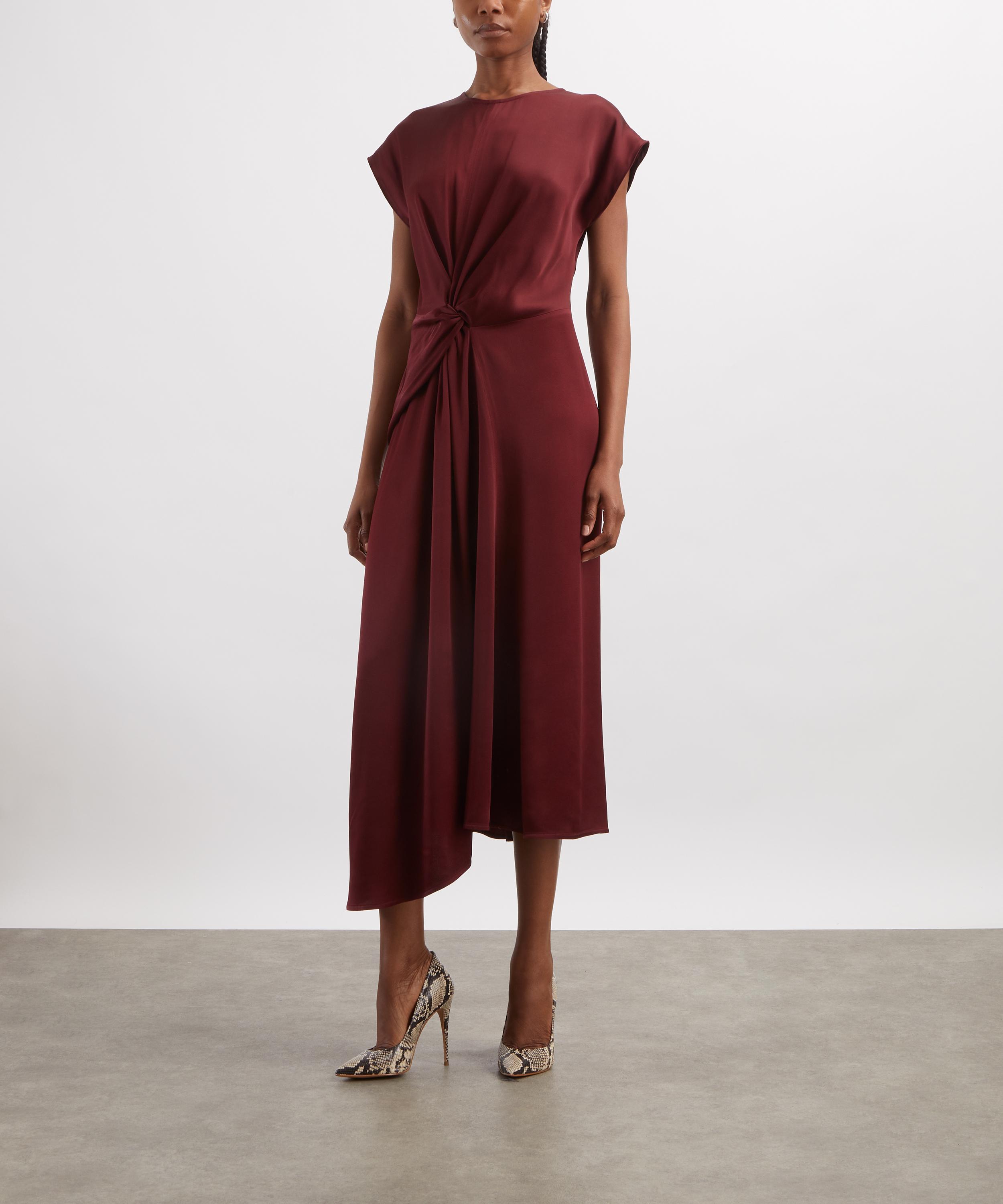 Victoria Beckham - Burgundy Aria Midi Dress image number 2