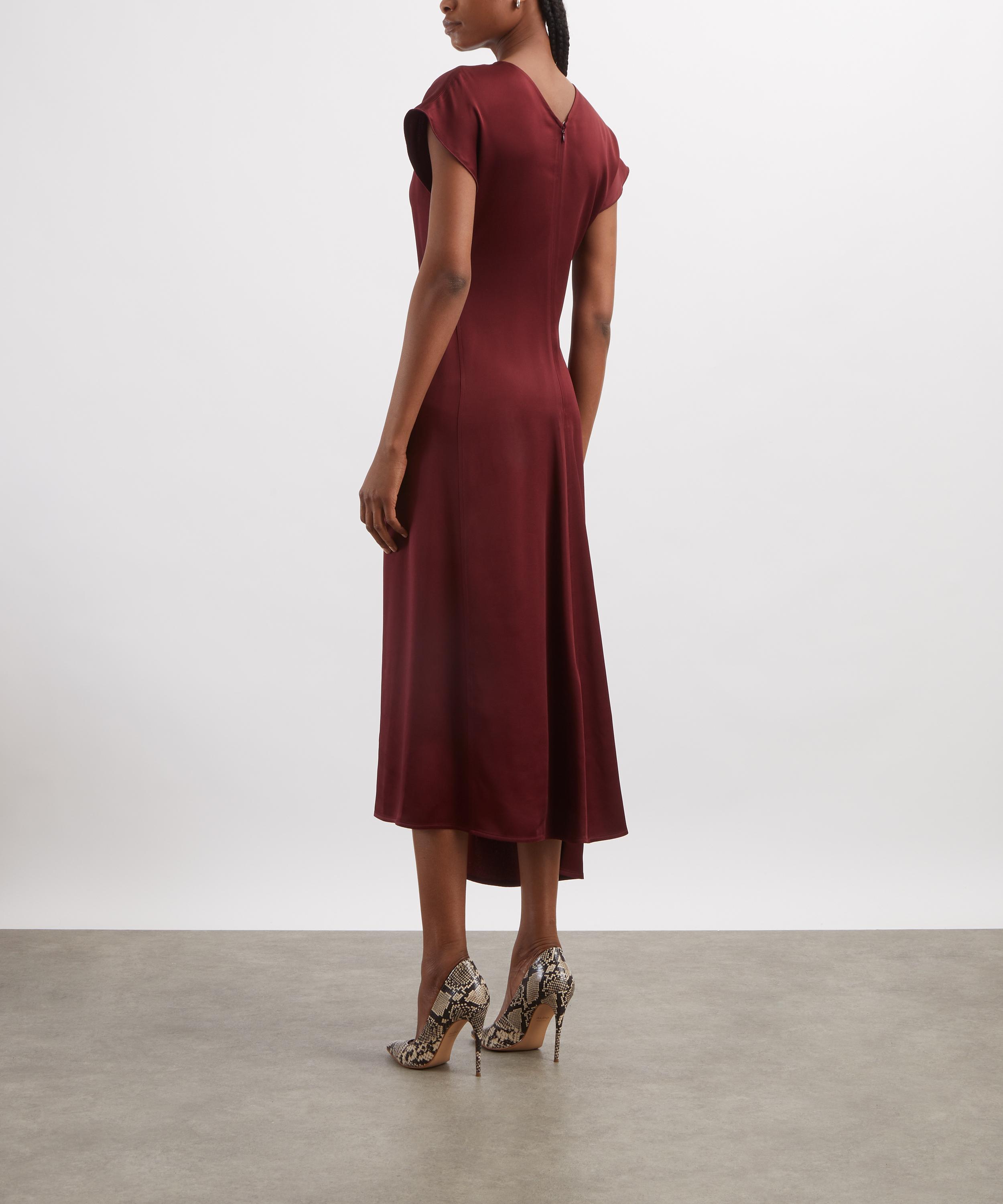 Victoria Beckham - Burgundy Aria Midi Dress image number 3