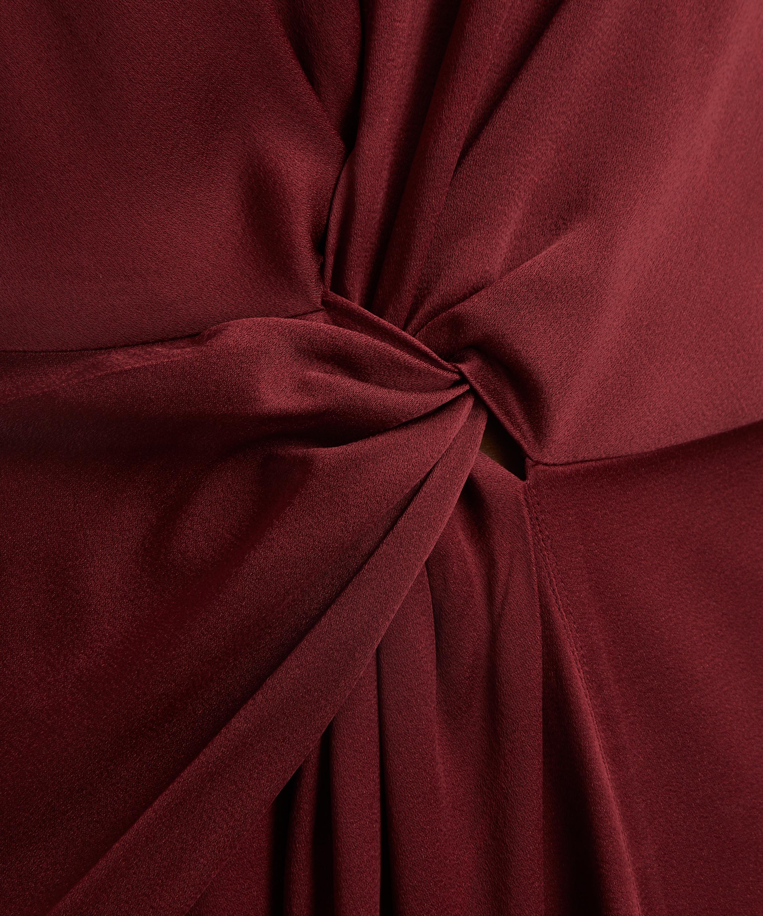Victoria Beckham - Burgundy Aria Midi Dress image number 4