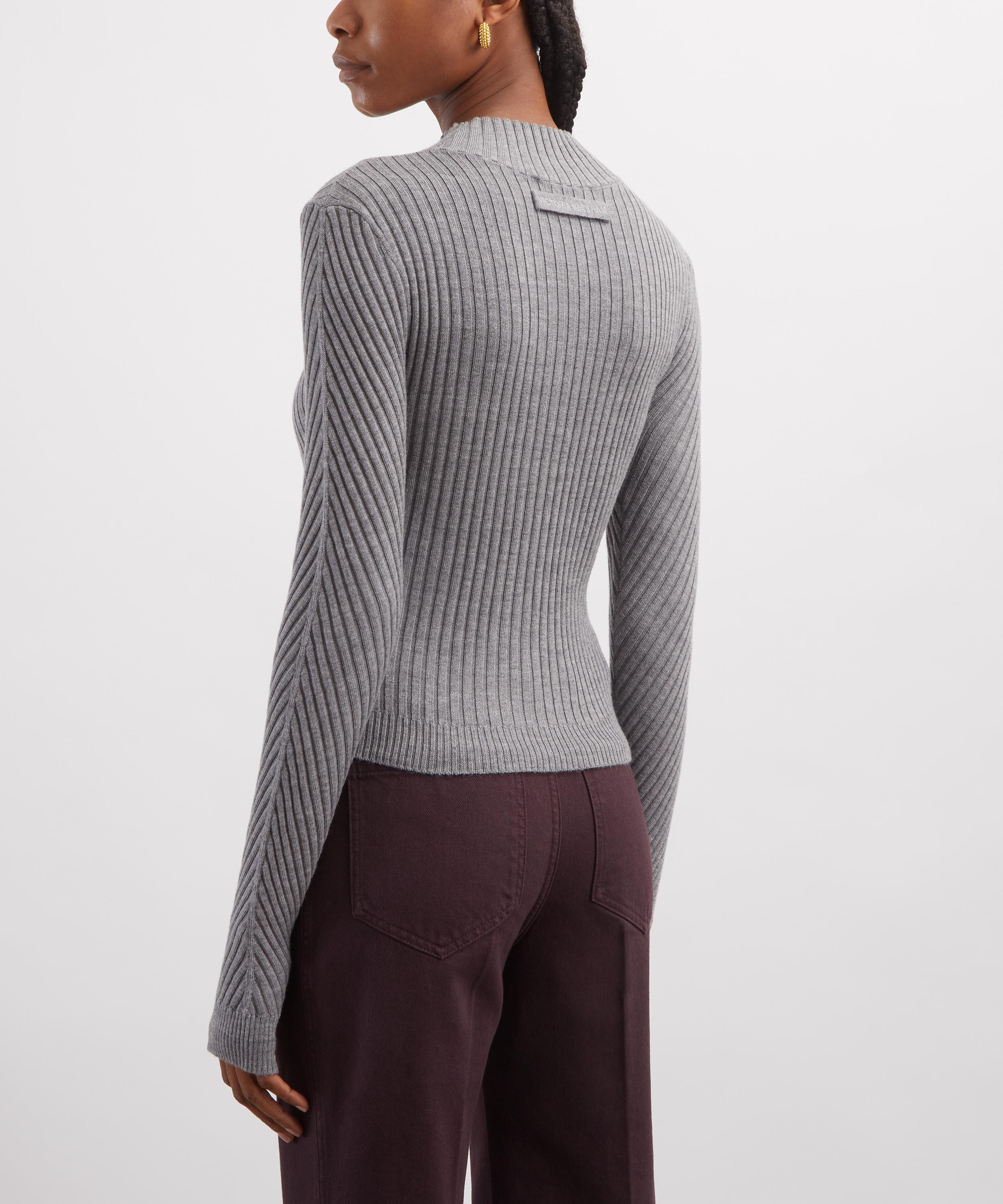 Victoria Beckham - Grey Marl Georgia Merino Wool Jumper image number 3