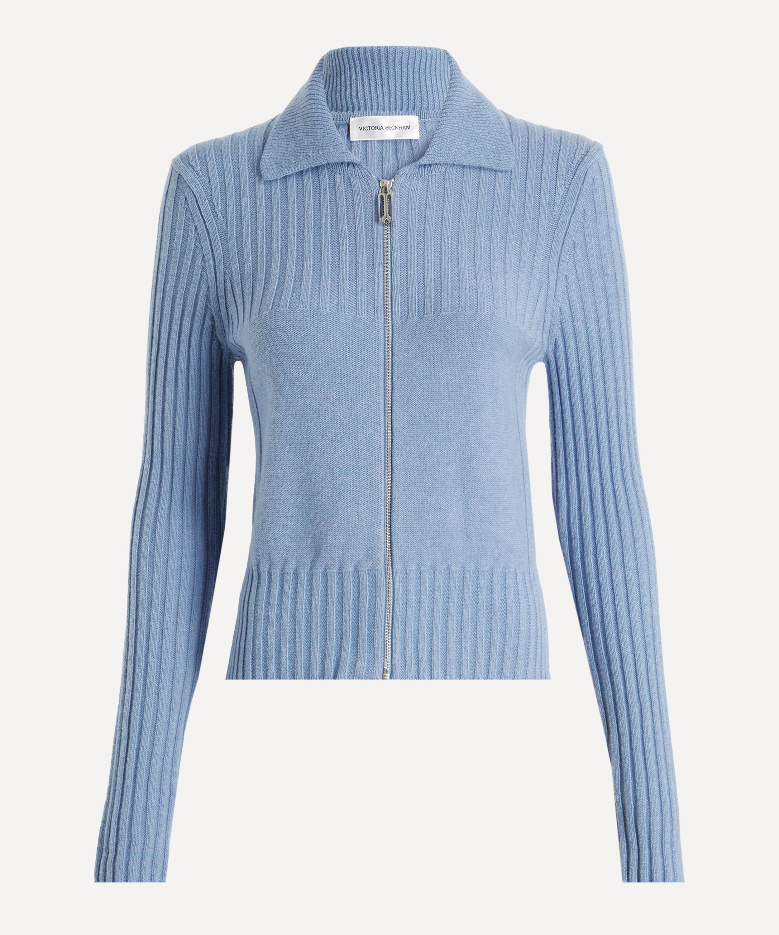 Victoria Beckham - Blue Melange Zip Jumper