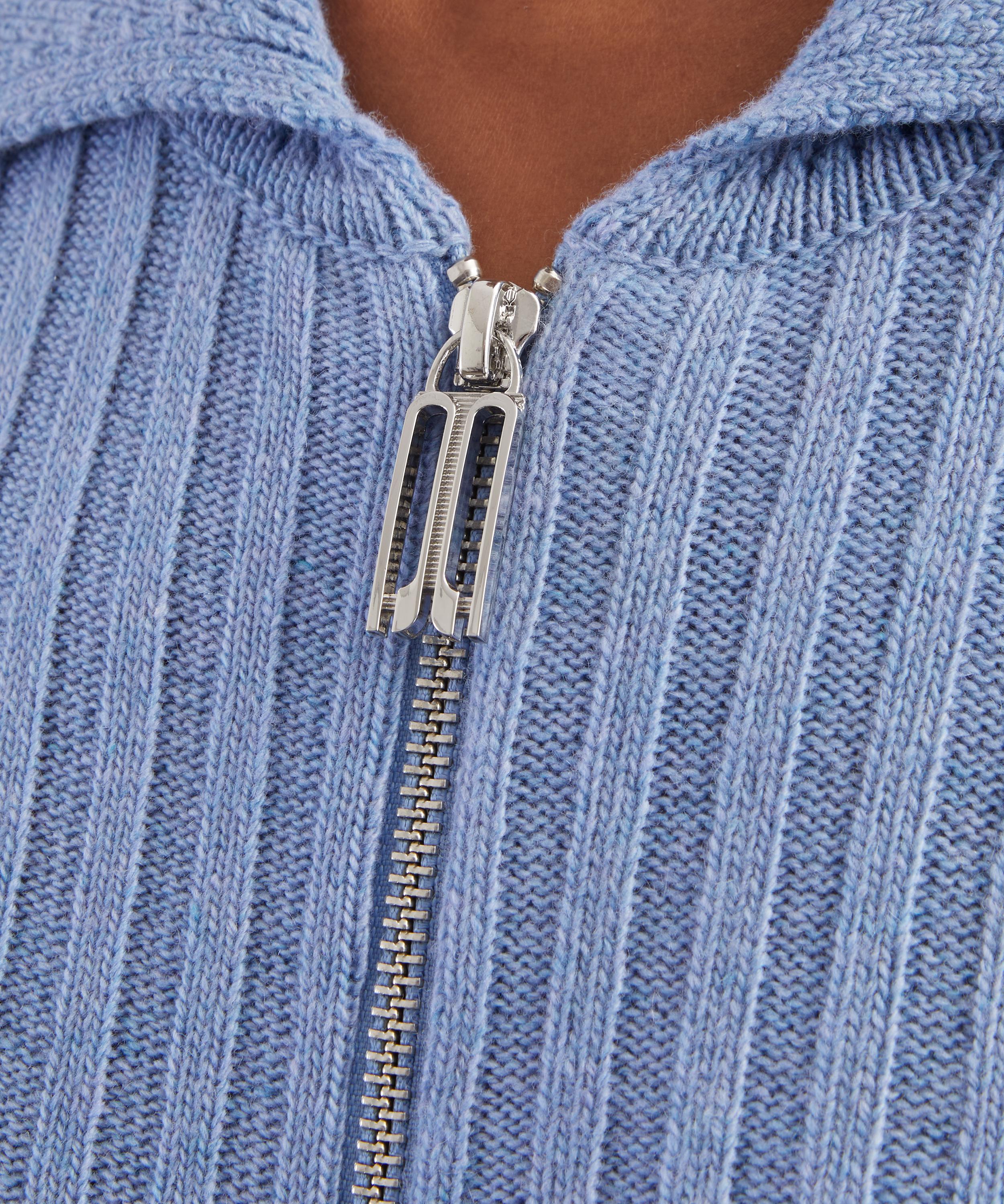 Victoria Beckham - Blue Melange Zip Jumper image number 4